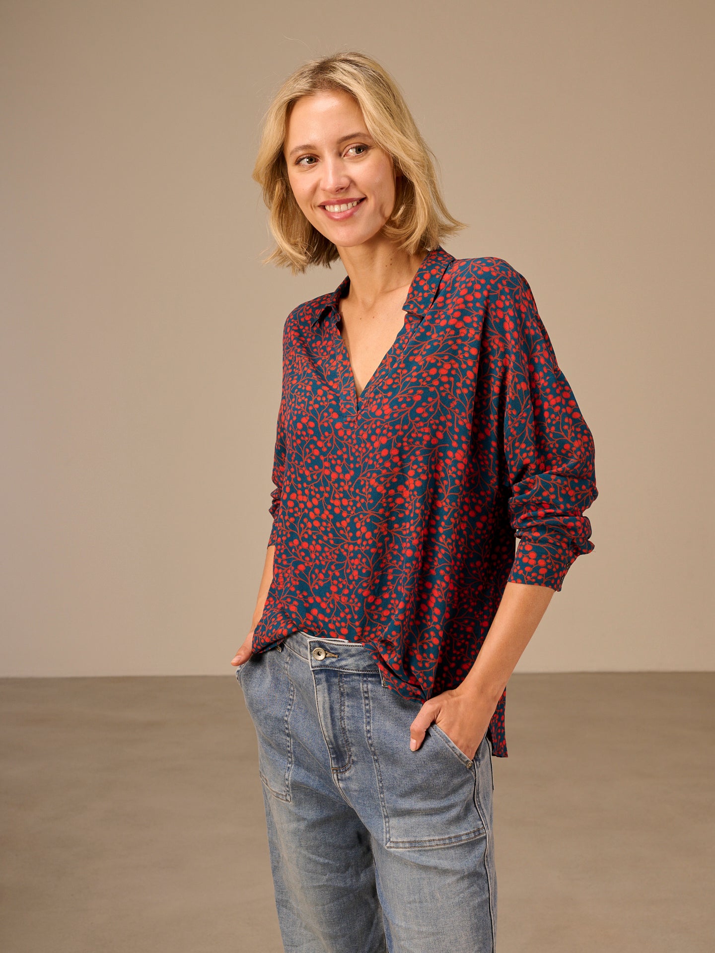 Blusa con maniche a 3/4
