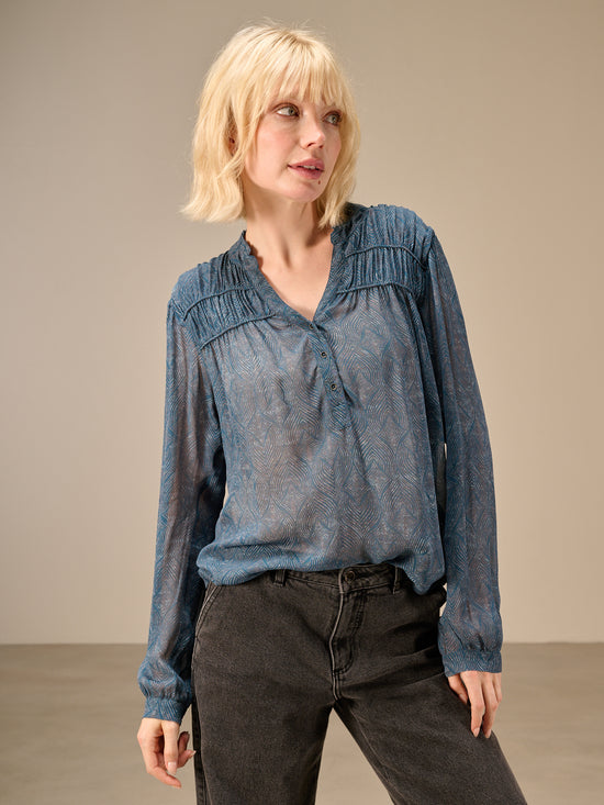 blouse avec détails à volants