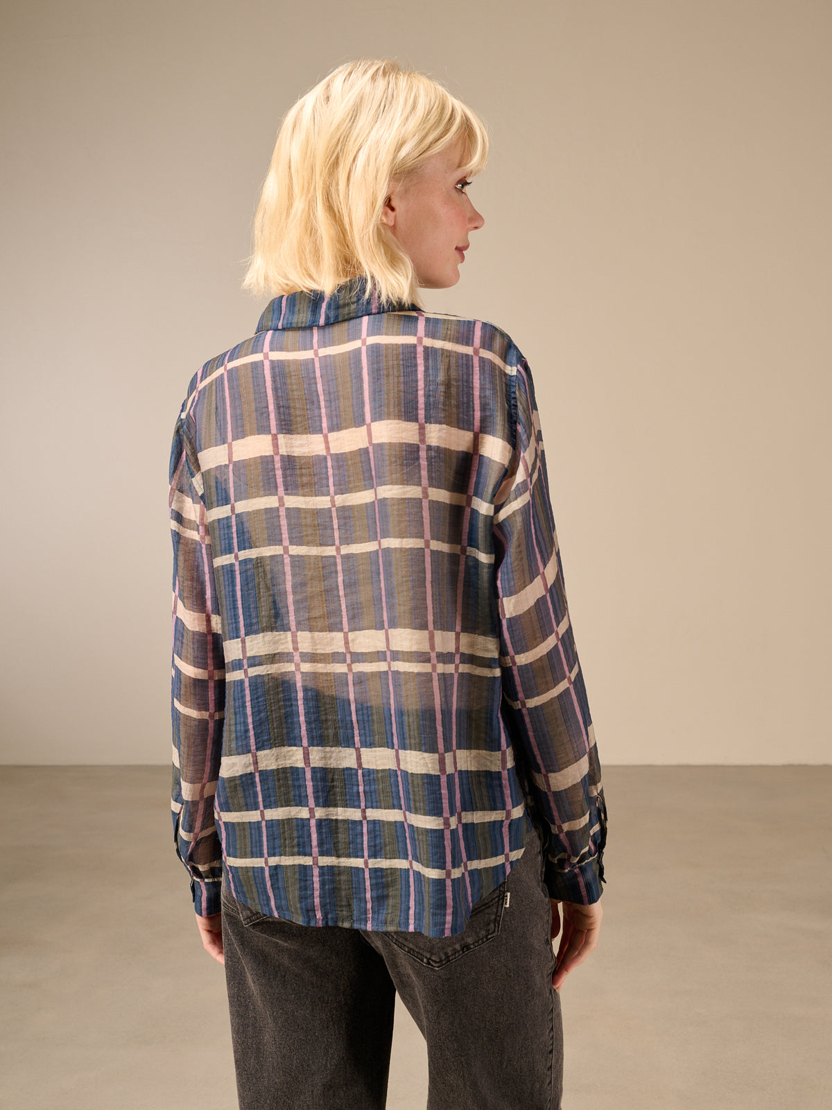 Blusa con motivo a quadri