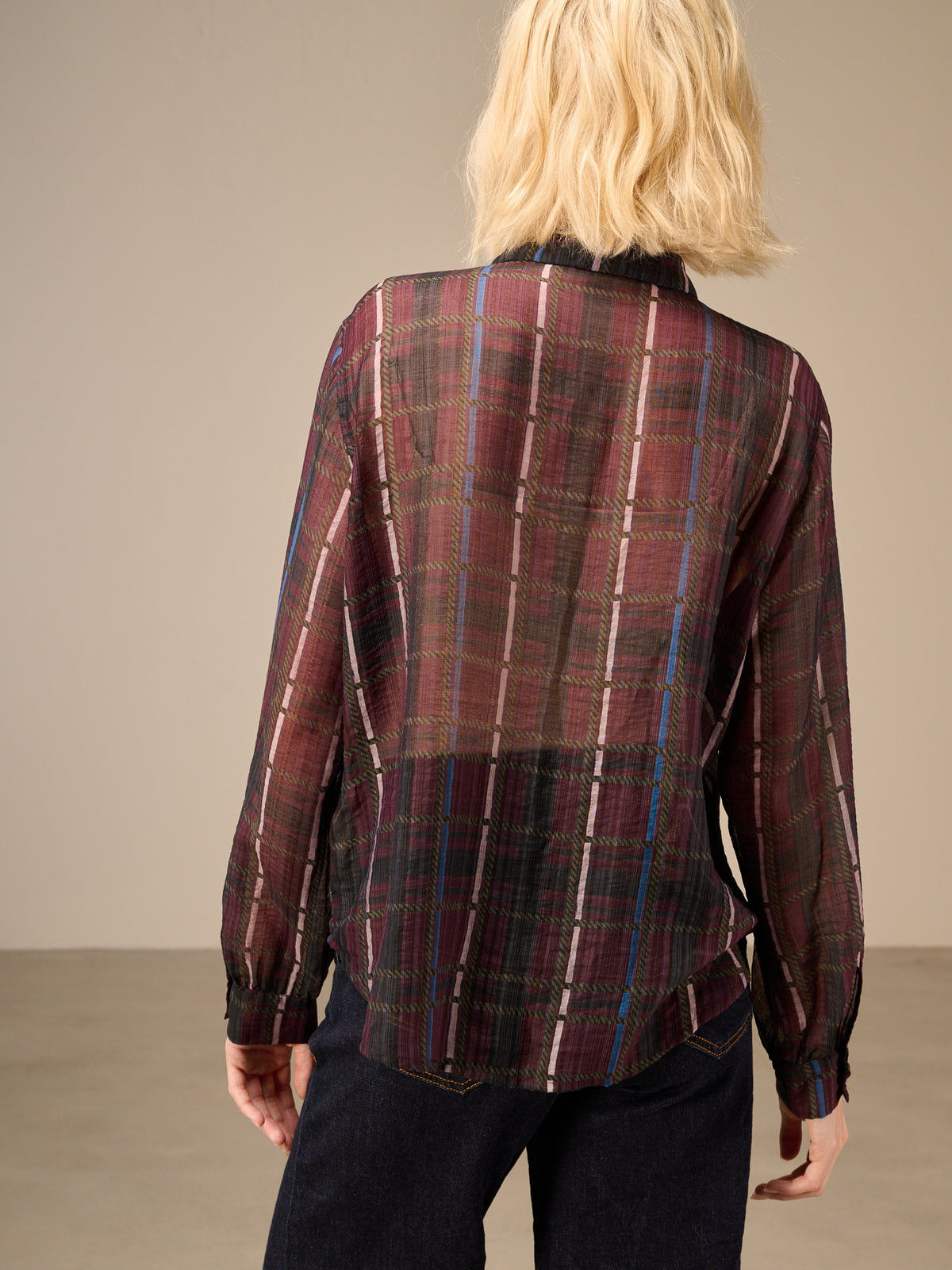 Blusa con motivo a quadri