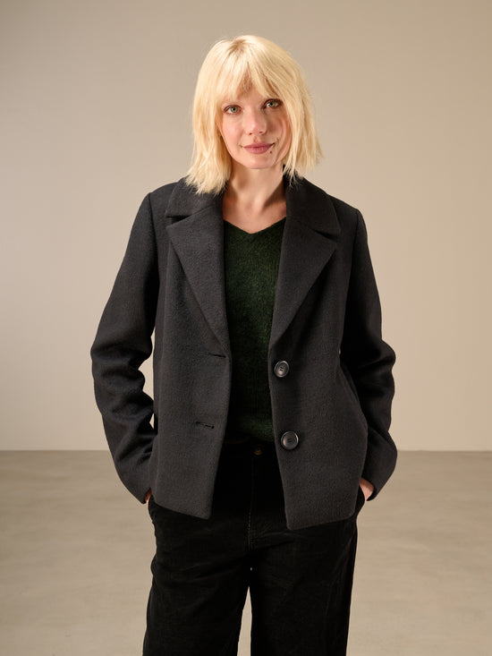 Jacke mit Schalkragen