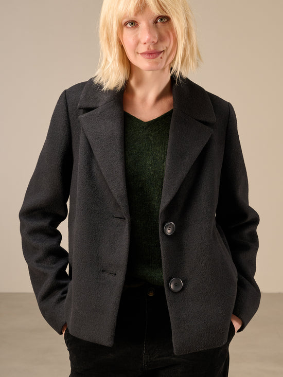 Jacke mit Schalkragen