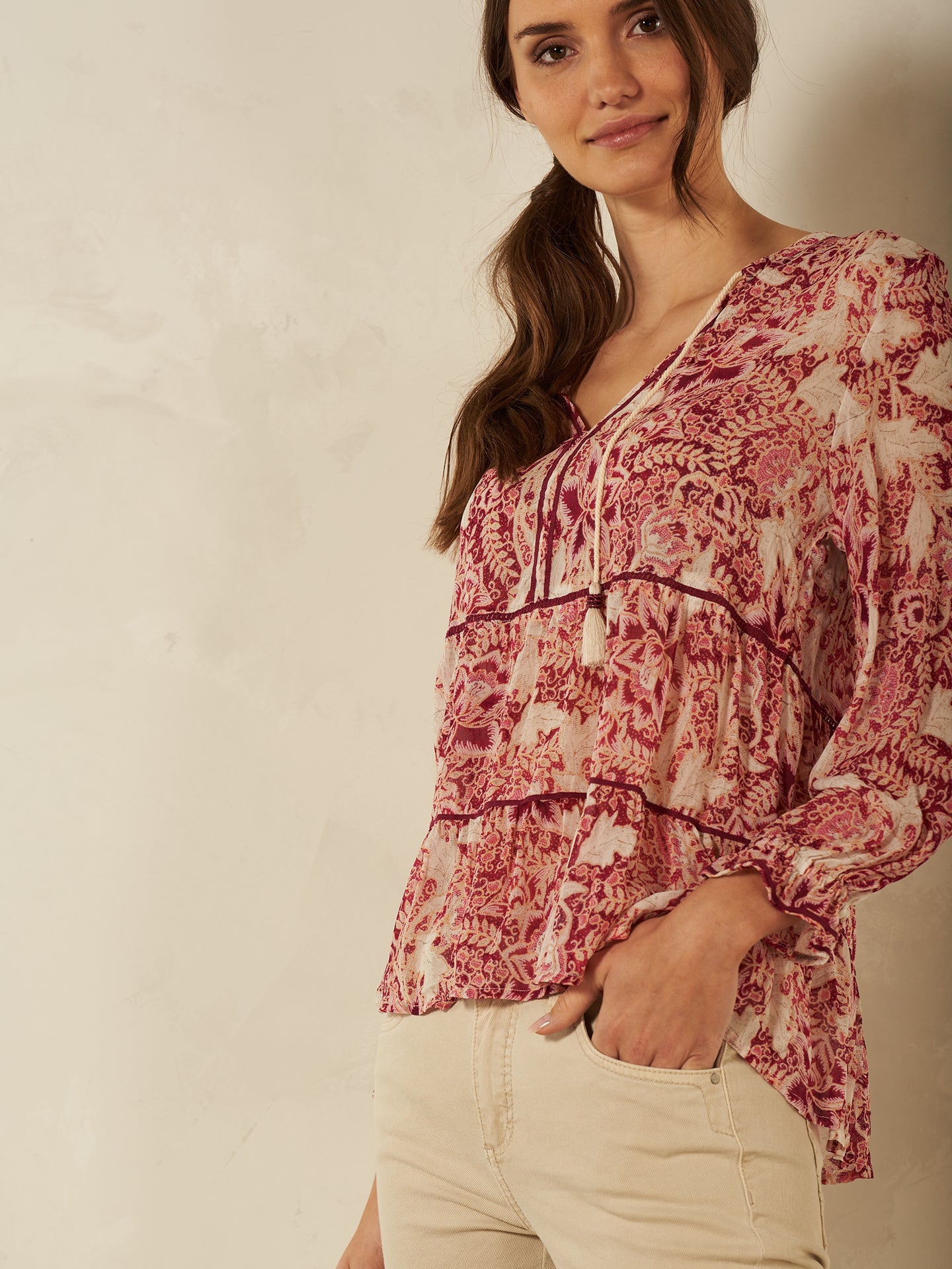 blouse à volants