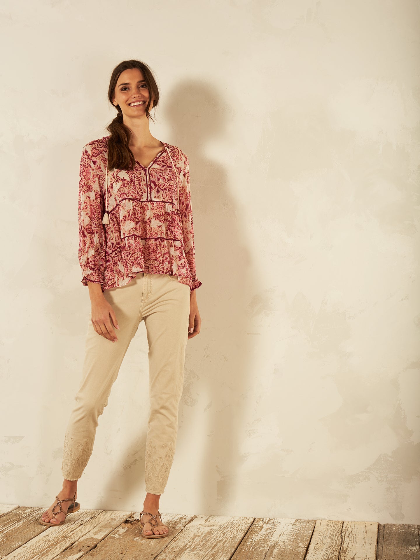 blouse à volants