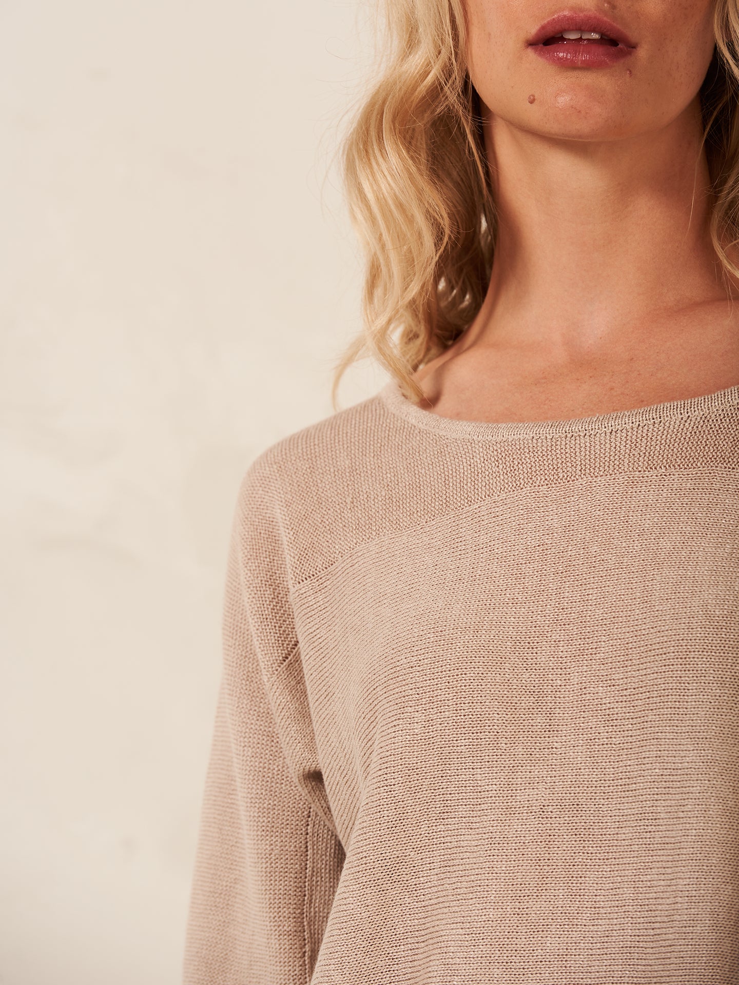 Strickpullover mit Leinen