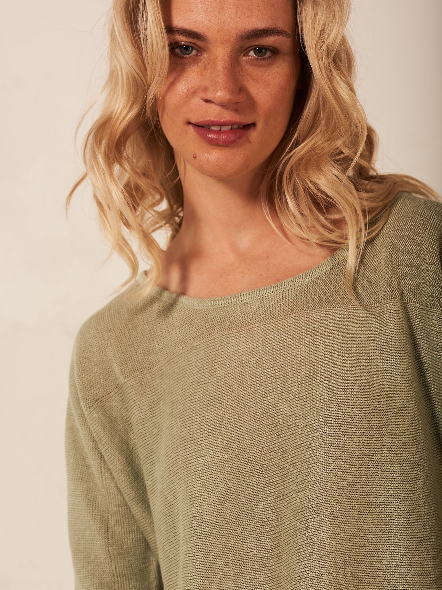 Strickpullover mit Leinen