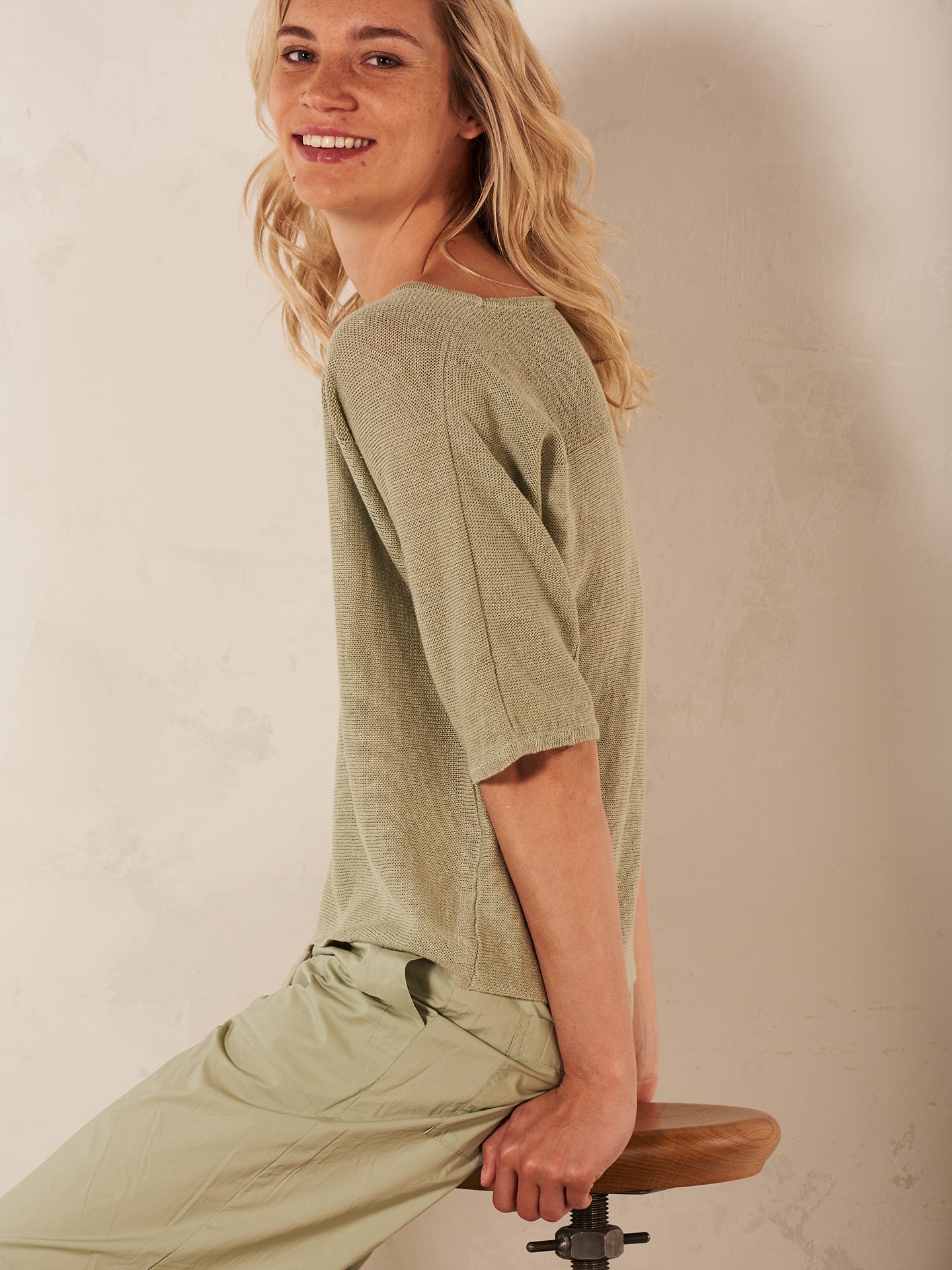Strickpullover mit Leinen