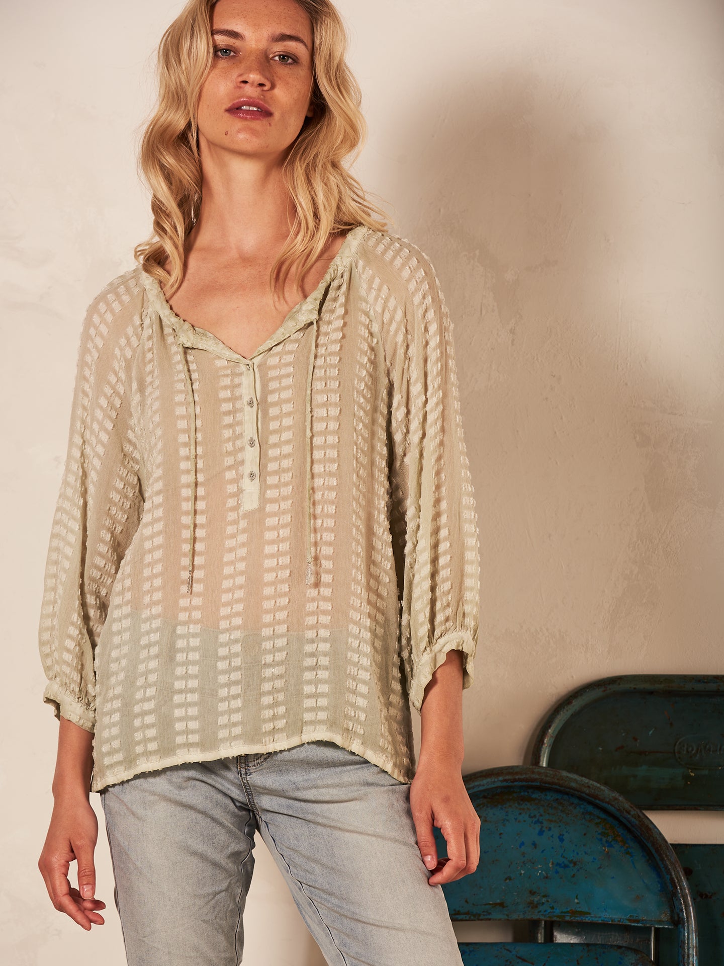 Bluse einfarbig