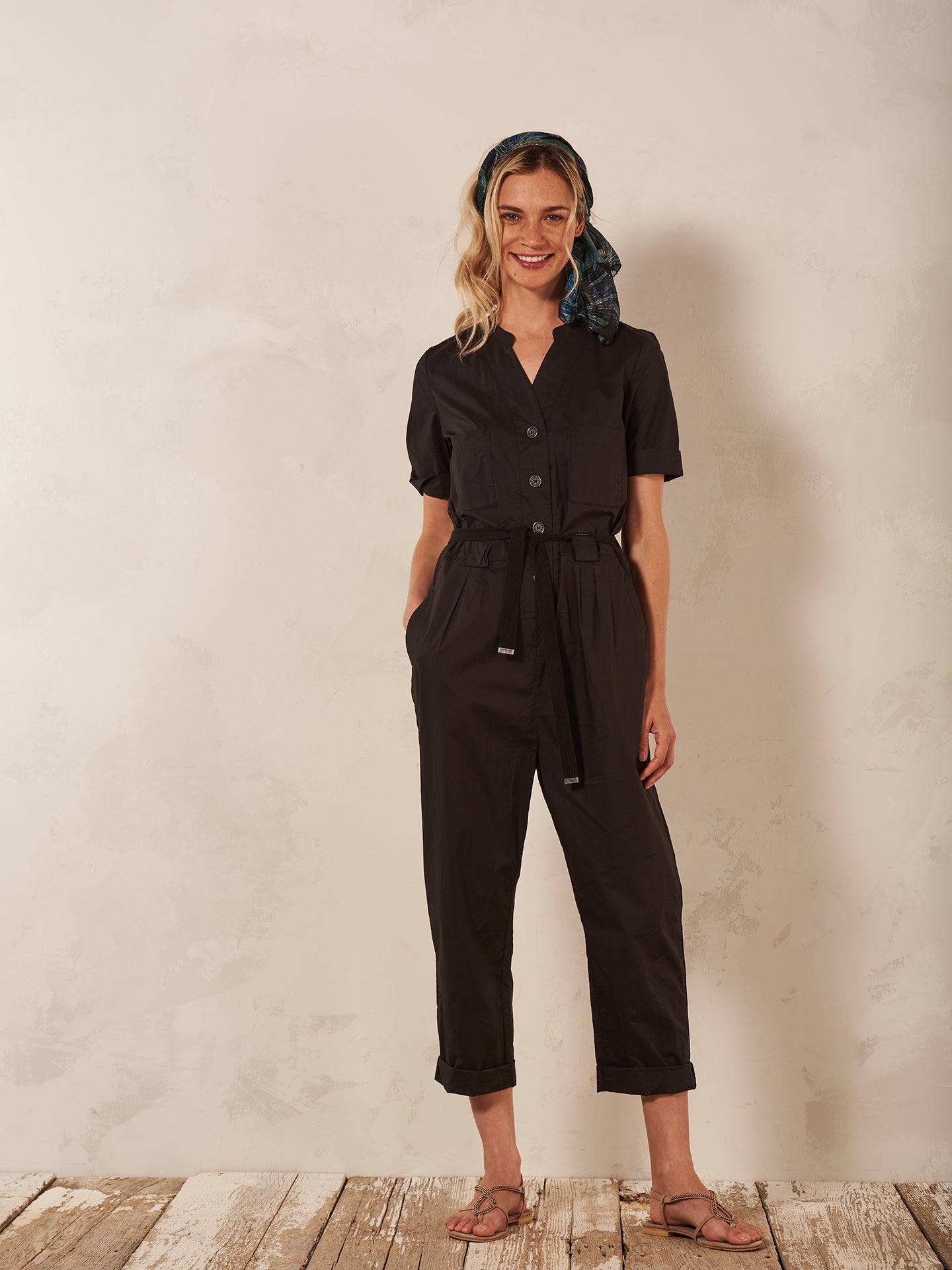 Tuta jumpsuit con cintura