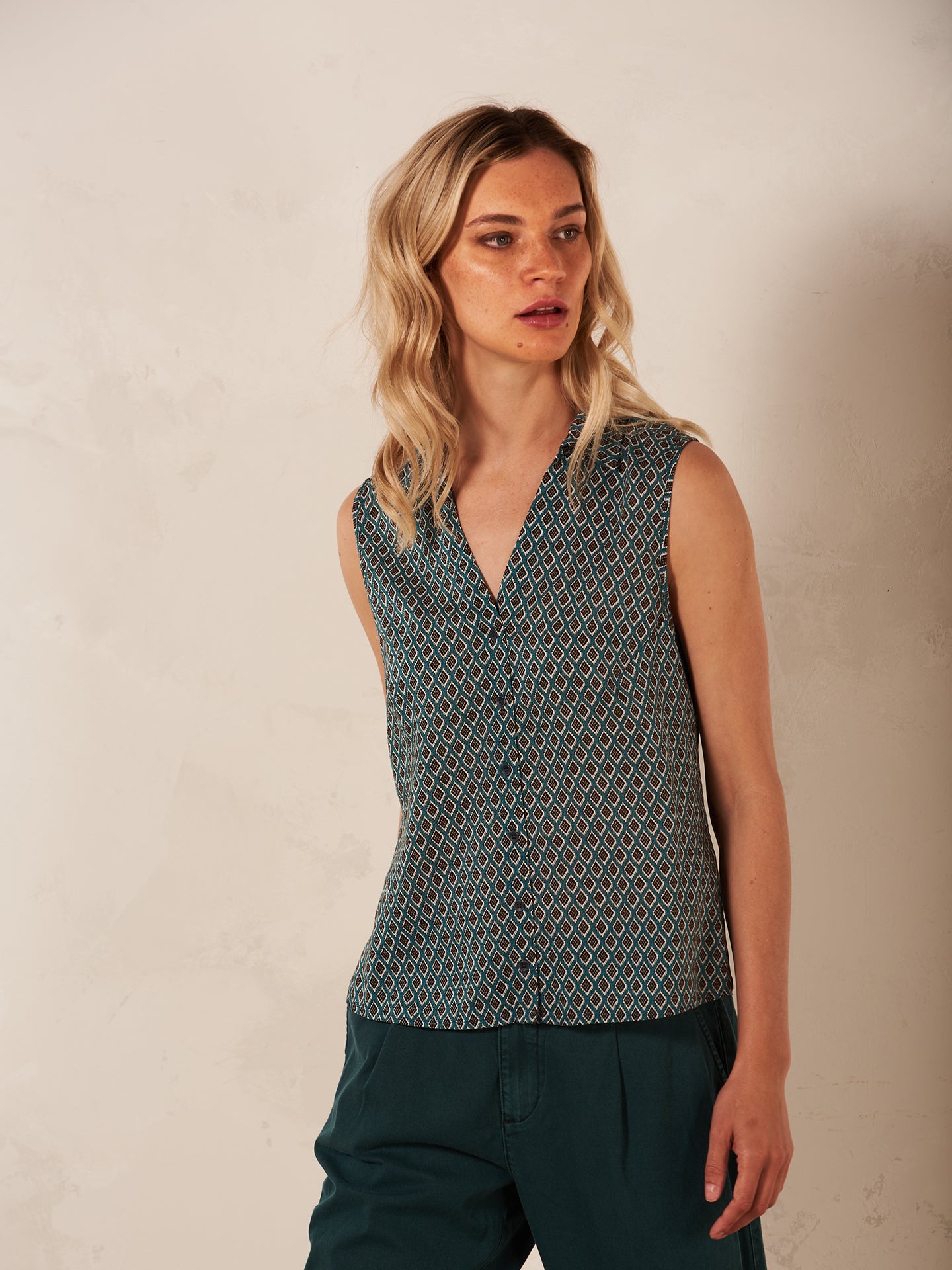Bluse mit Reverskragen