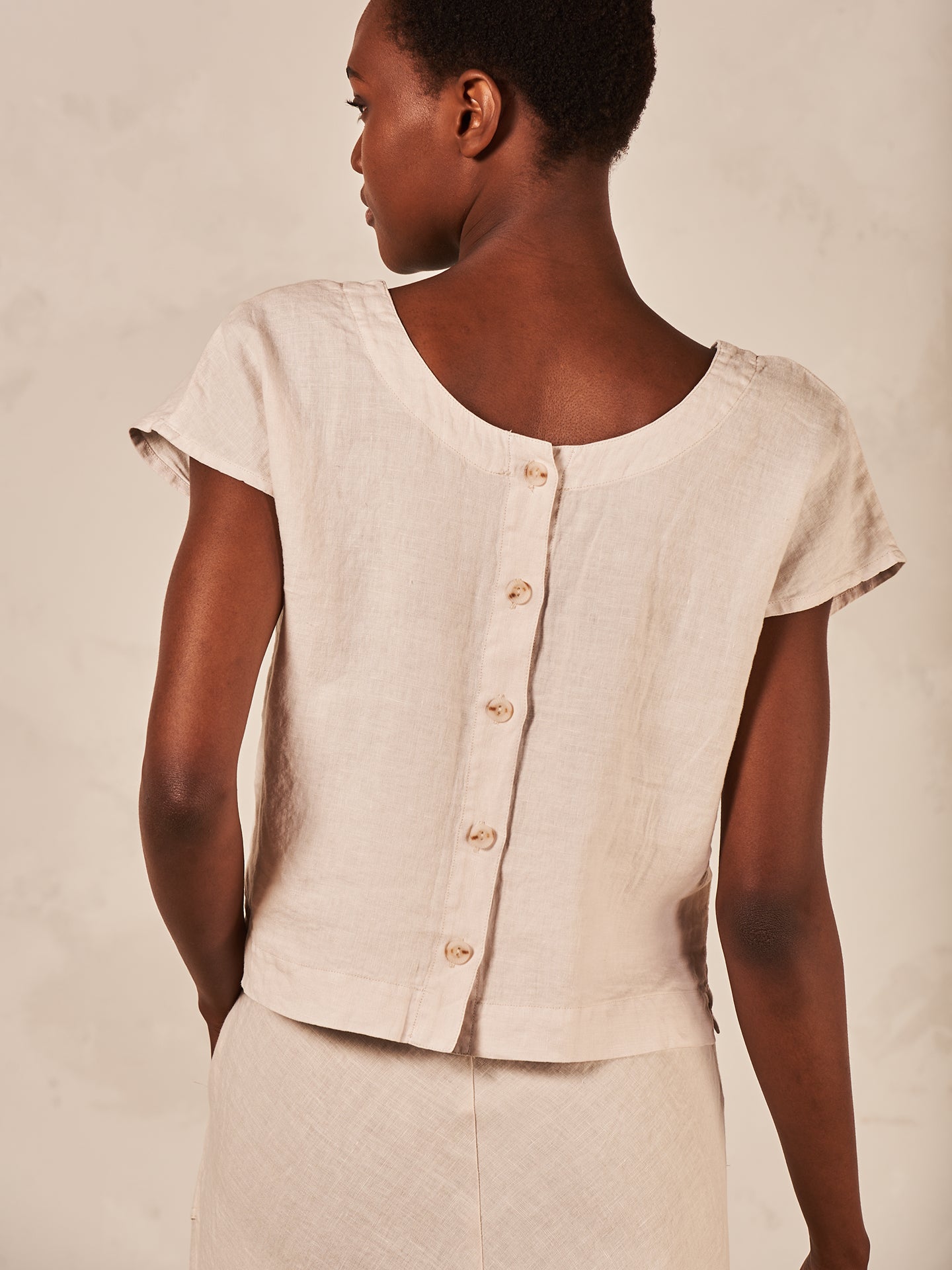 Bluse mit Leinen
