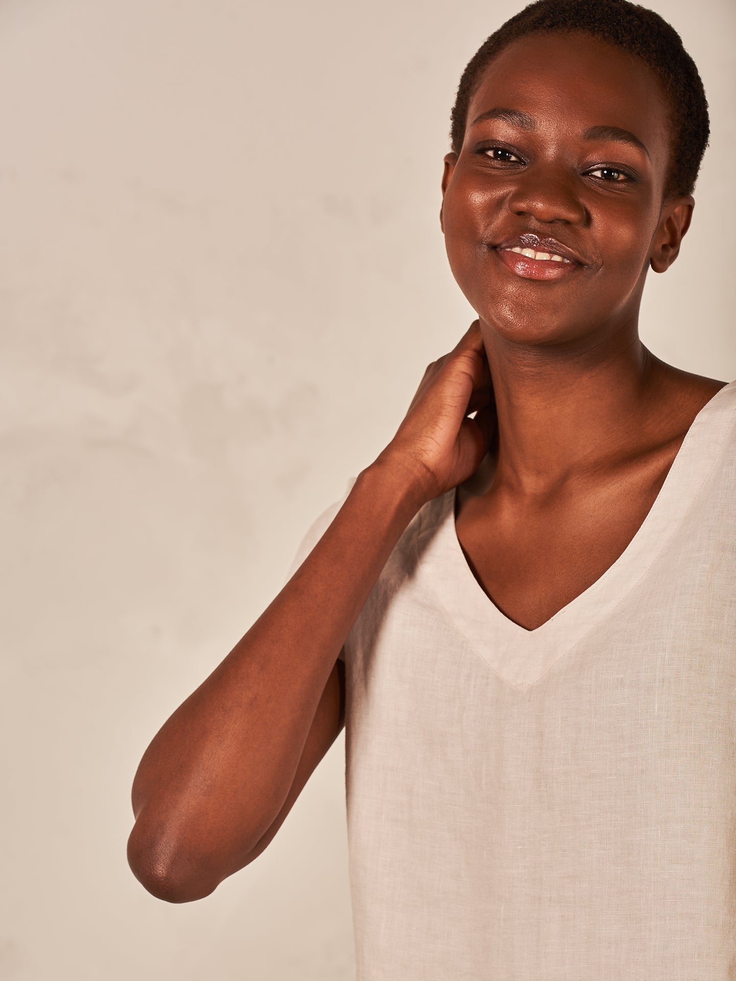 Bluse mit Leinen