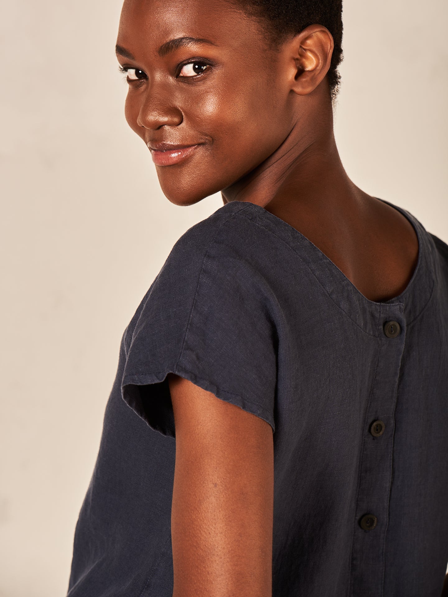 Bluse mit Leinen