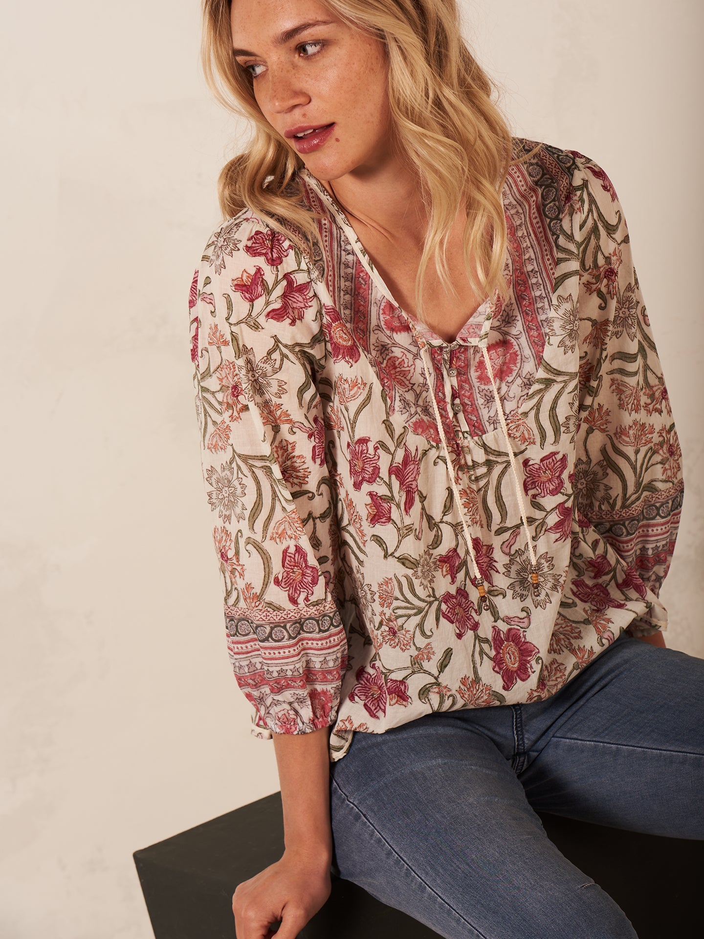 blouse à manches 3/4