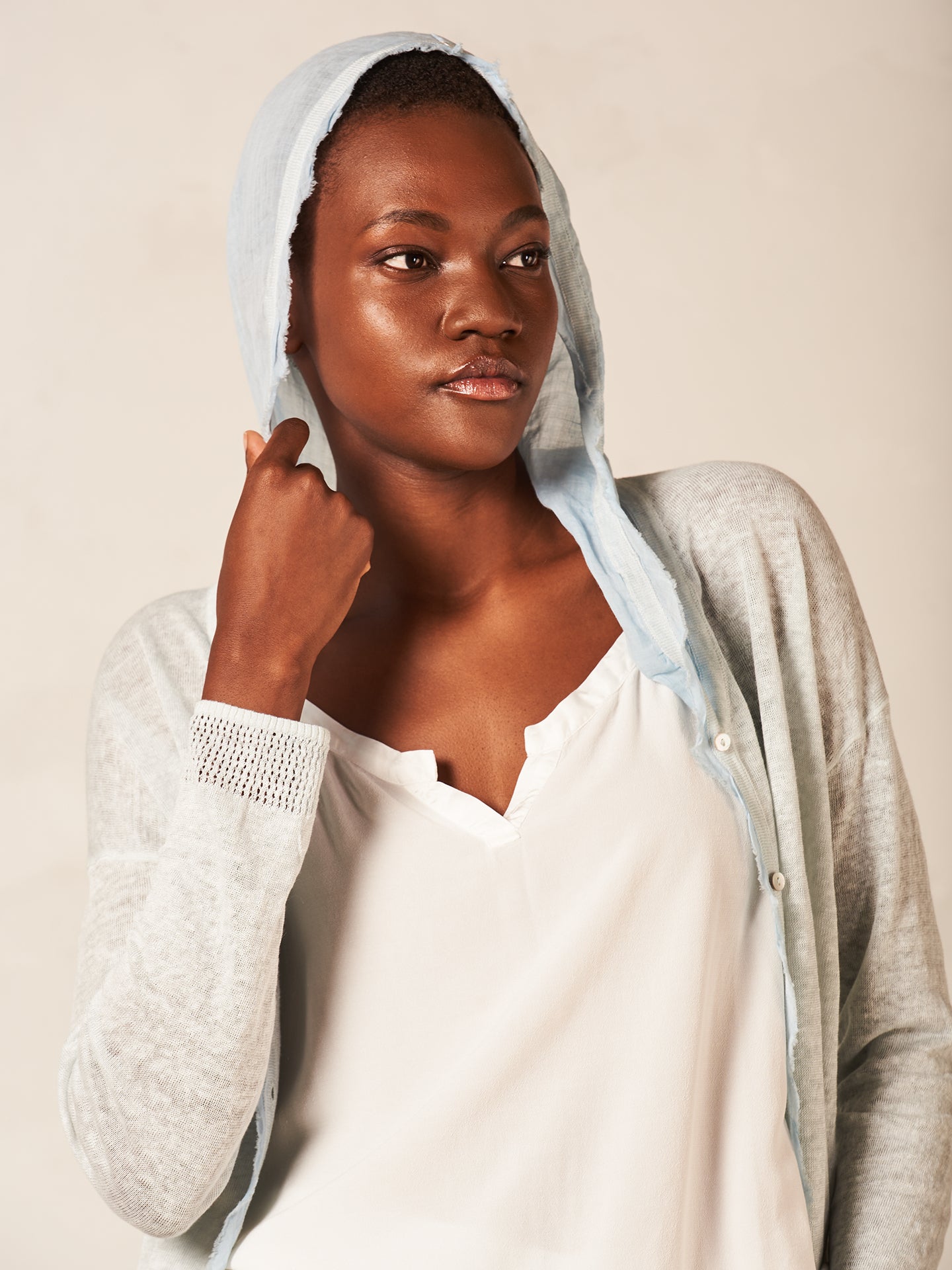 Cardigan with linen