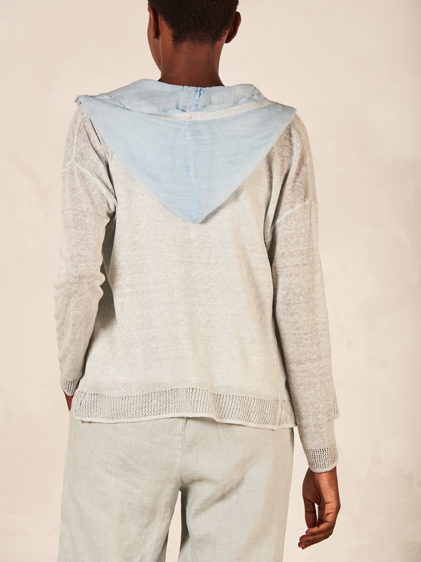 Cardigan with linen