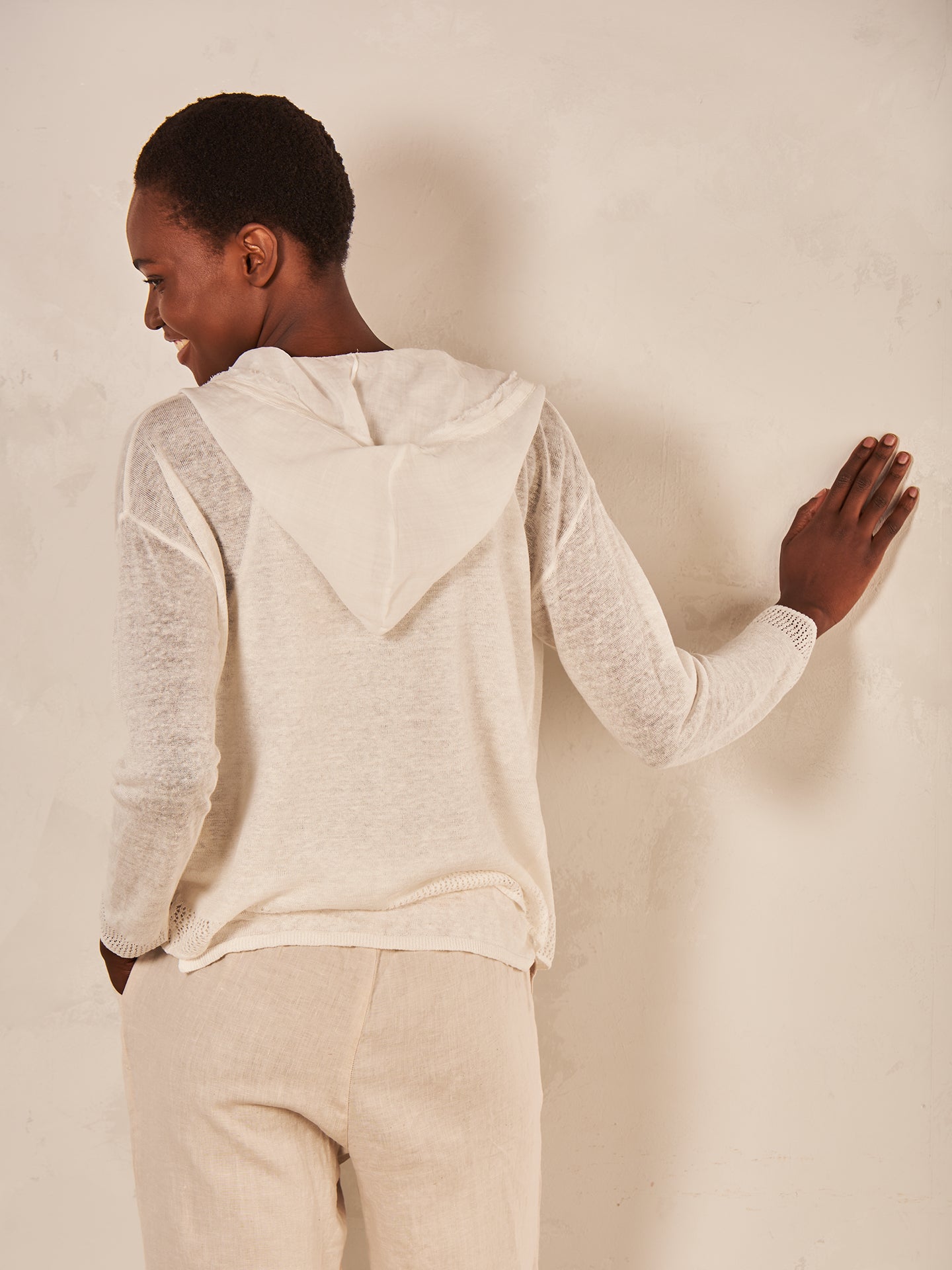 Cardigan with linen