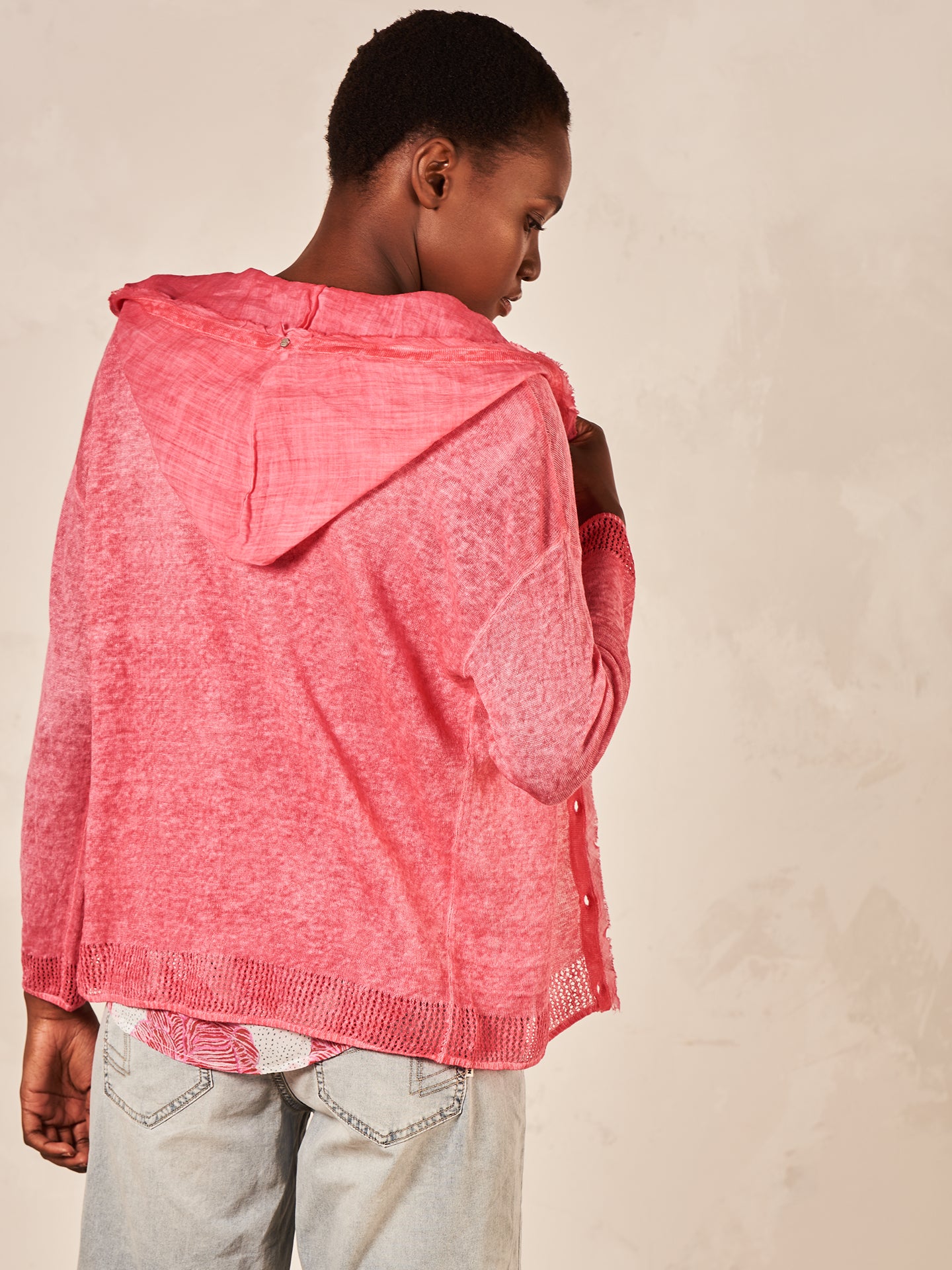 Cardigan with linen