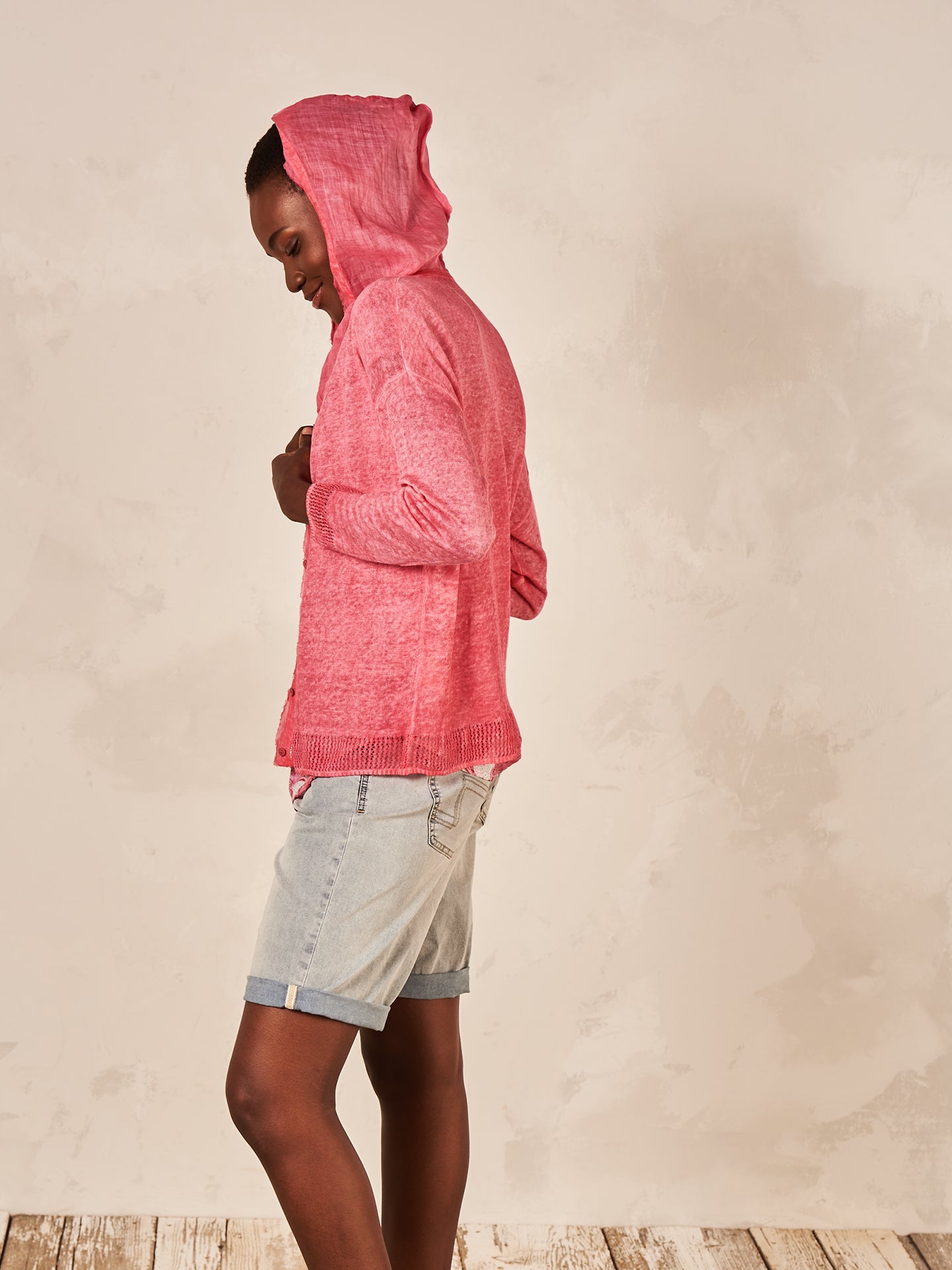 Cardigan with linen