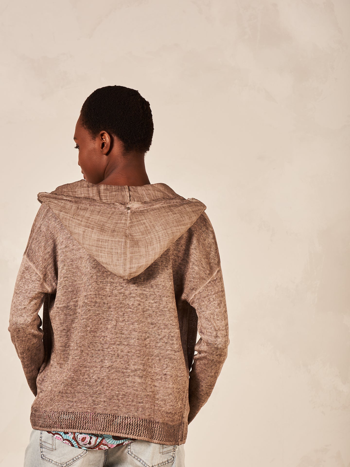 Cardigan with linen