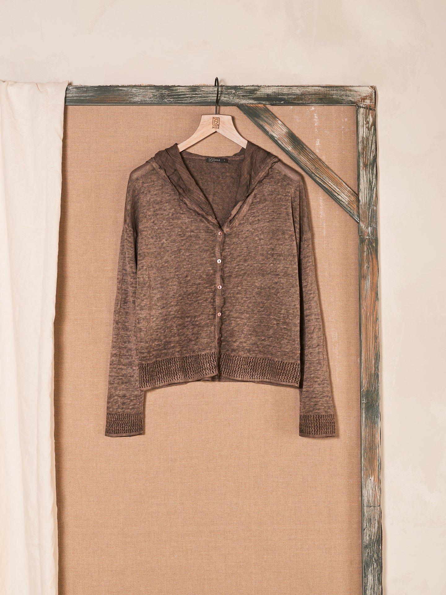 Cardigan with linen