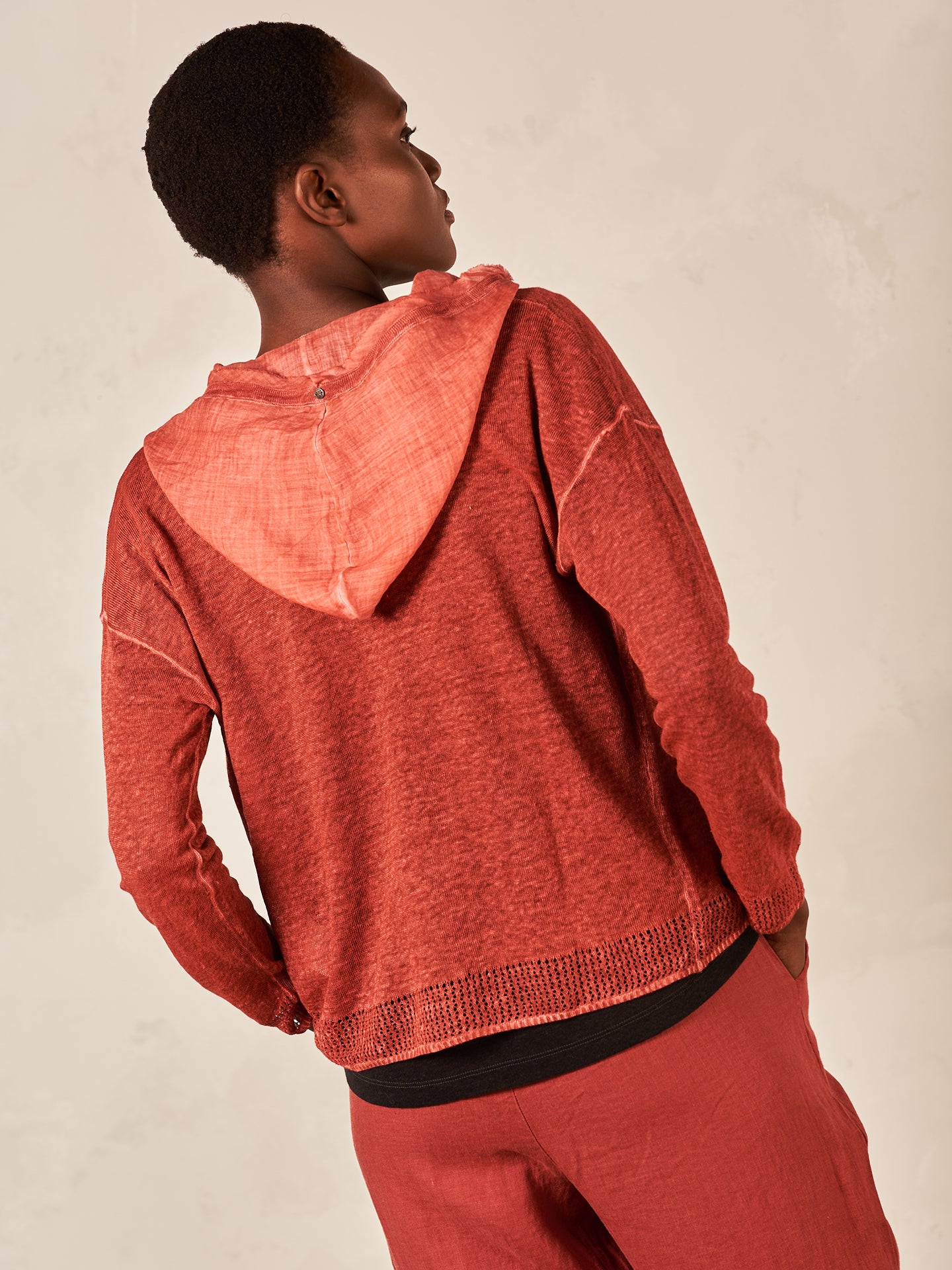 Cardigan with linen