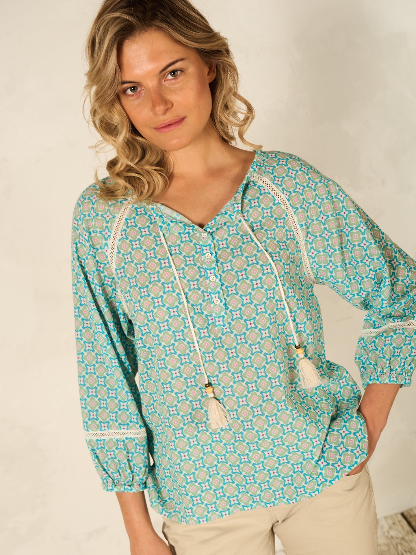blouse à manches 3/4