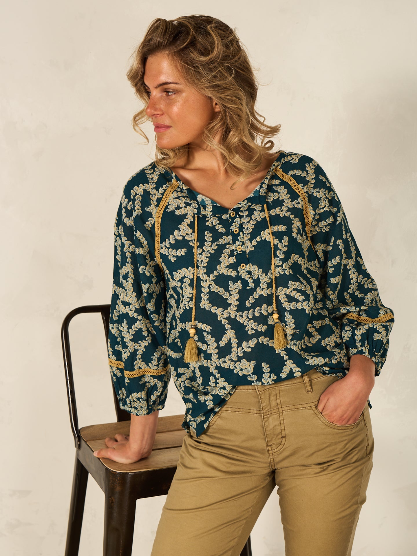 blouse à manches 3/4