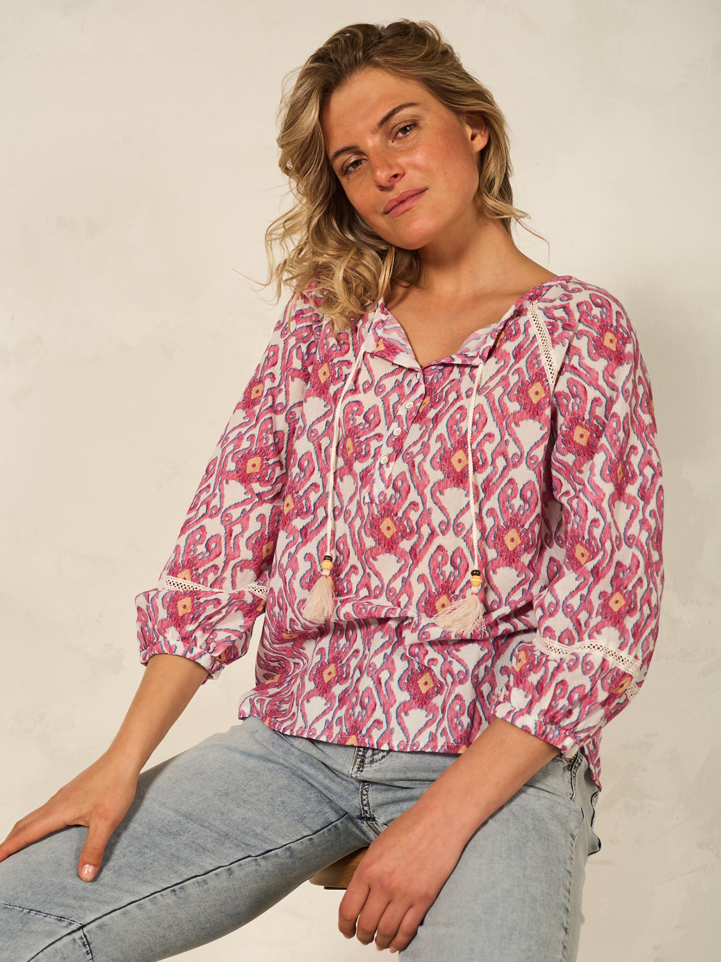 blouse à manches 3/4