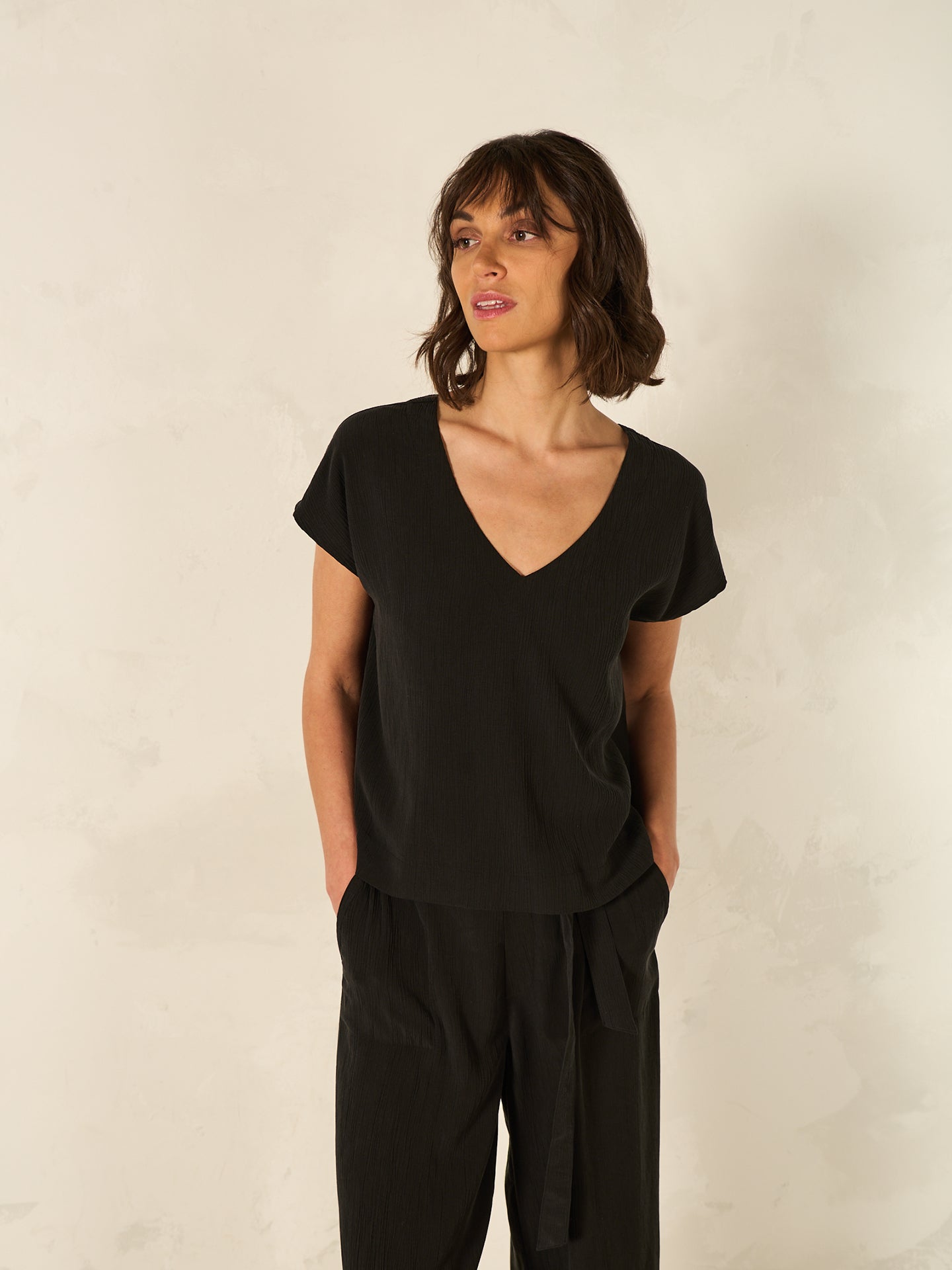 blouse avec col en V