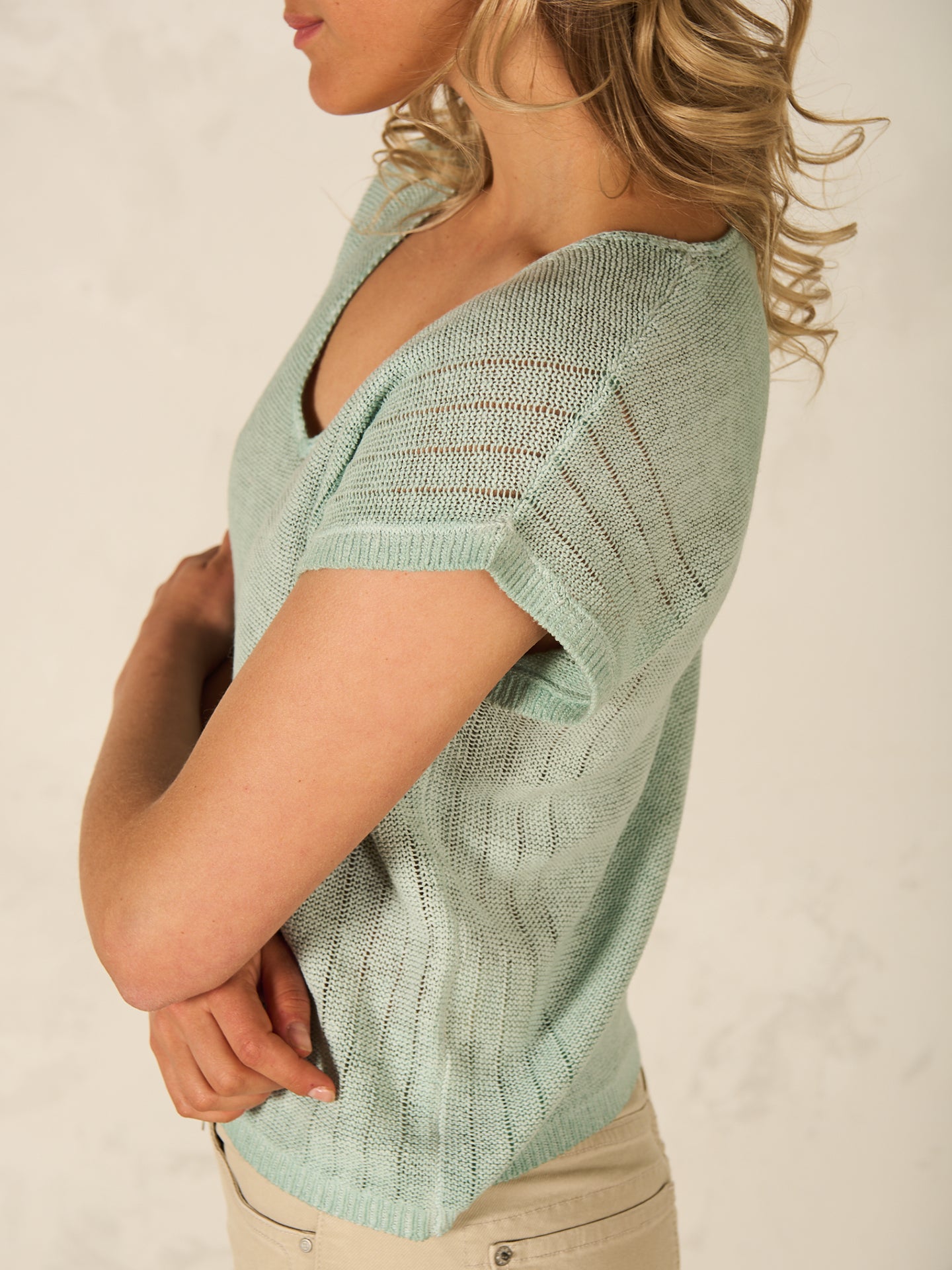Maglione in maglia misto lino