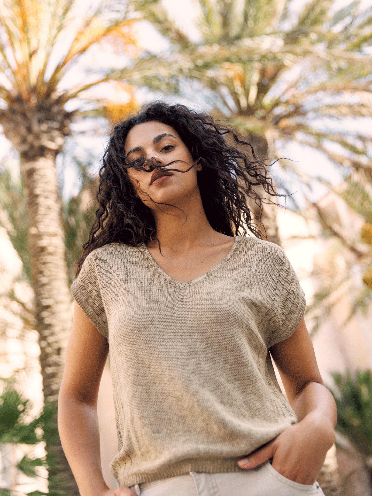 Maglione in maglia misto lino