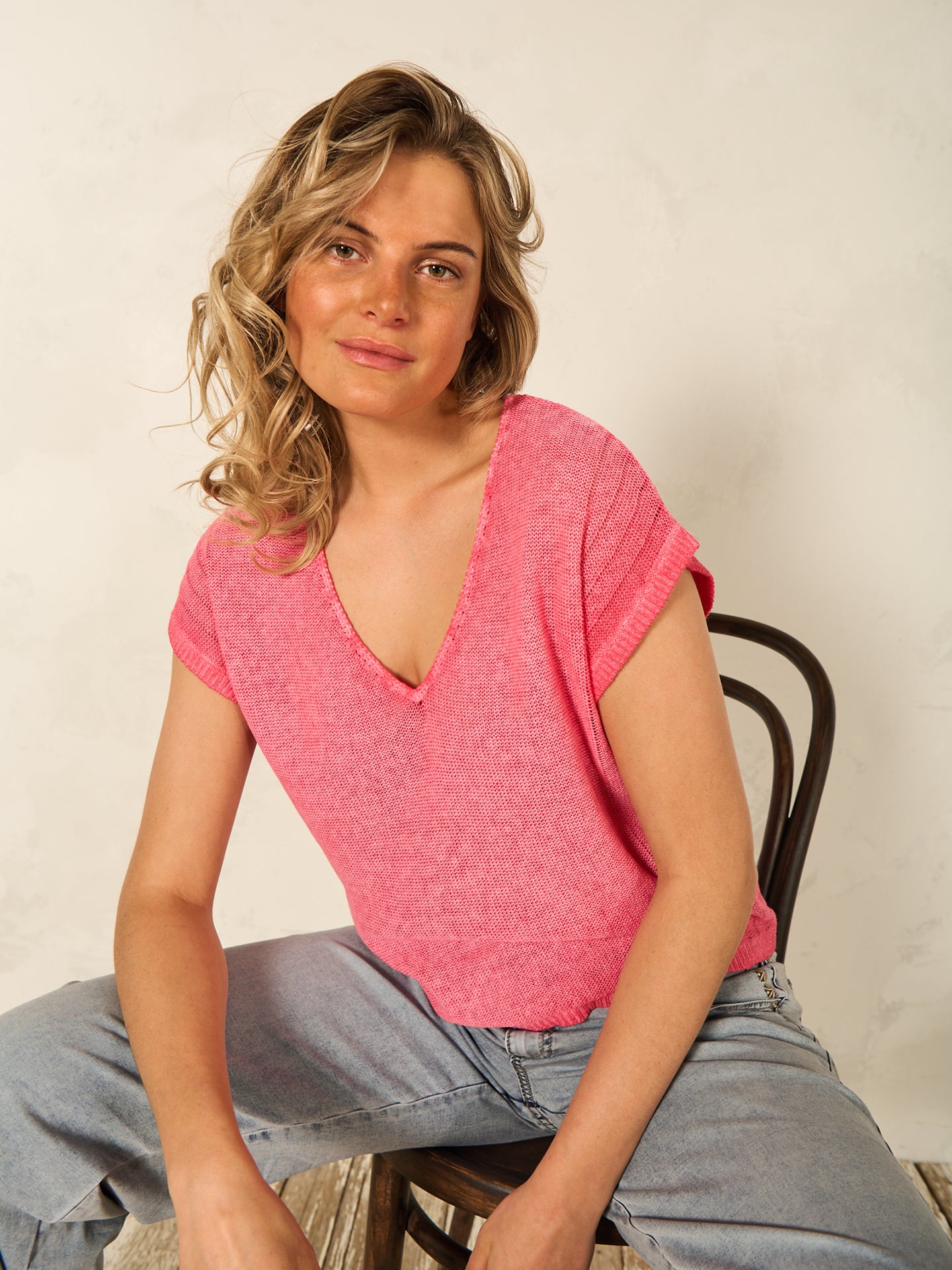 Maglione in maglia misto lino