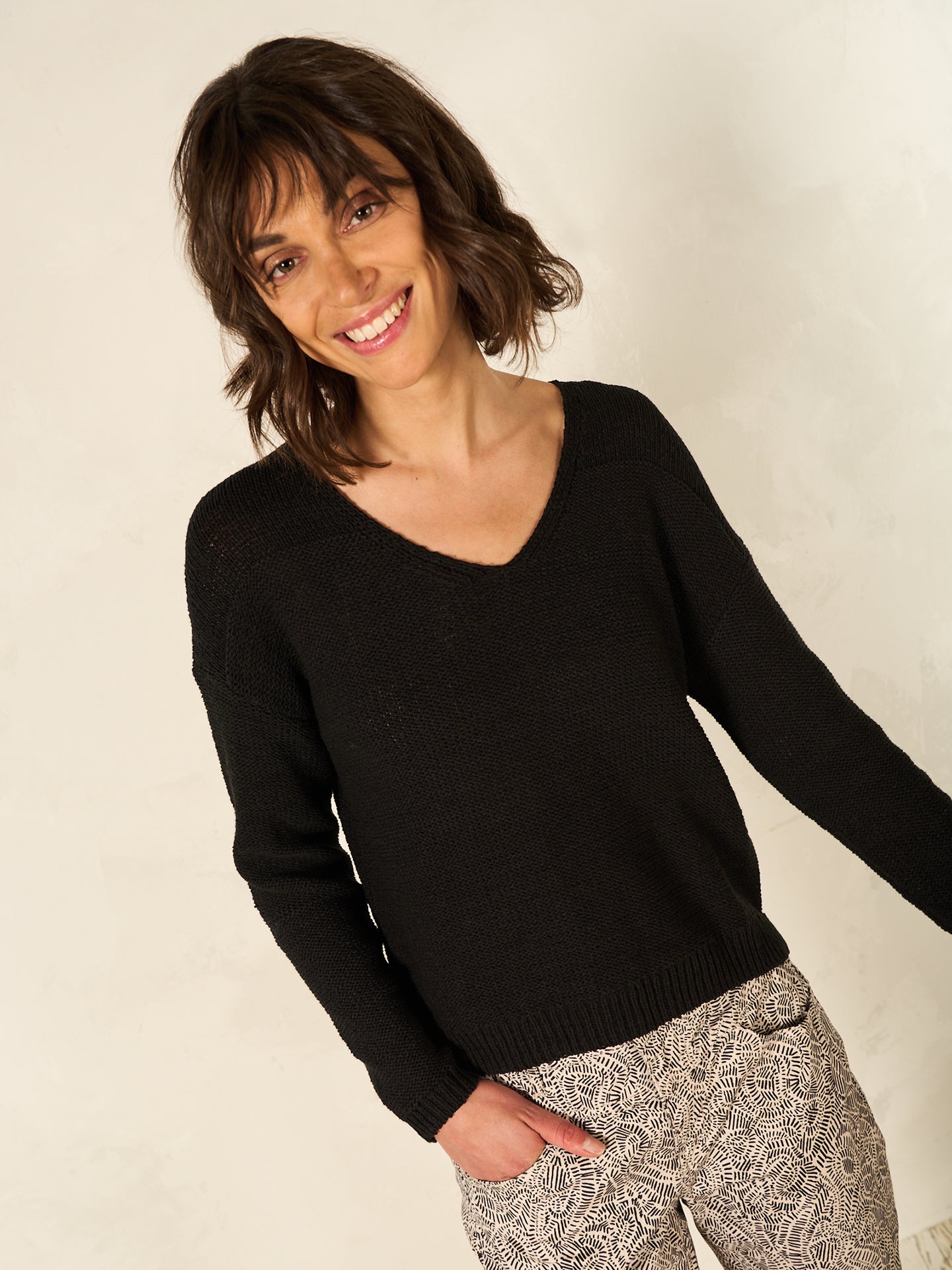 pull avec col en V