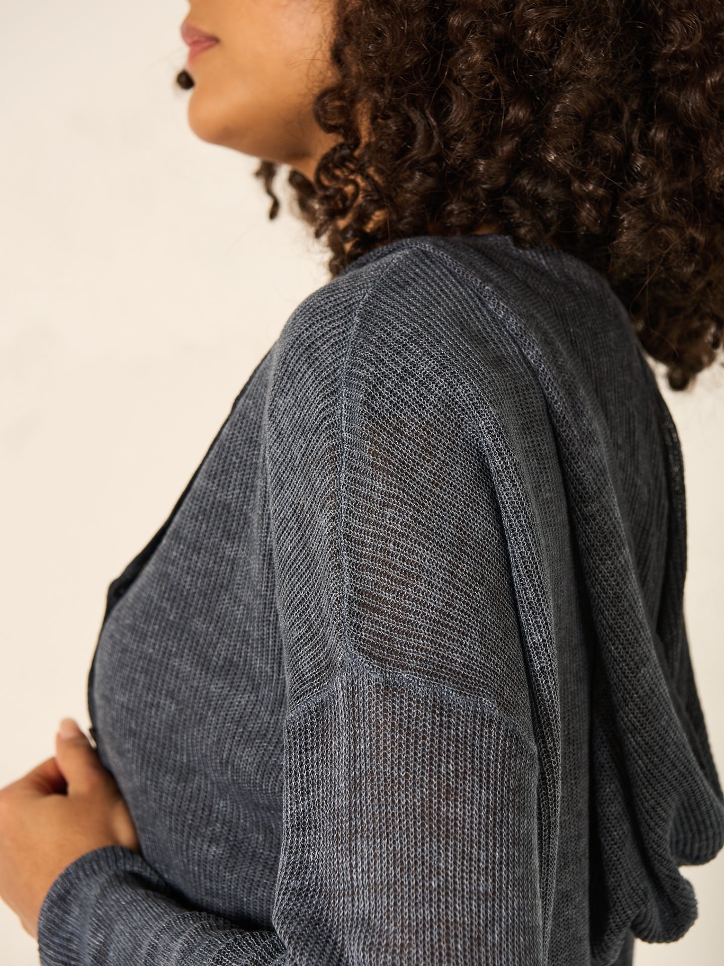 Leinenstrickjacke