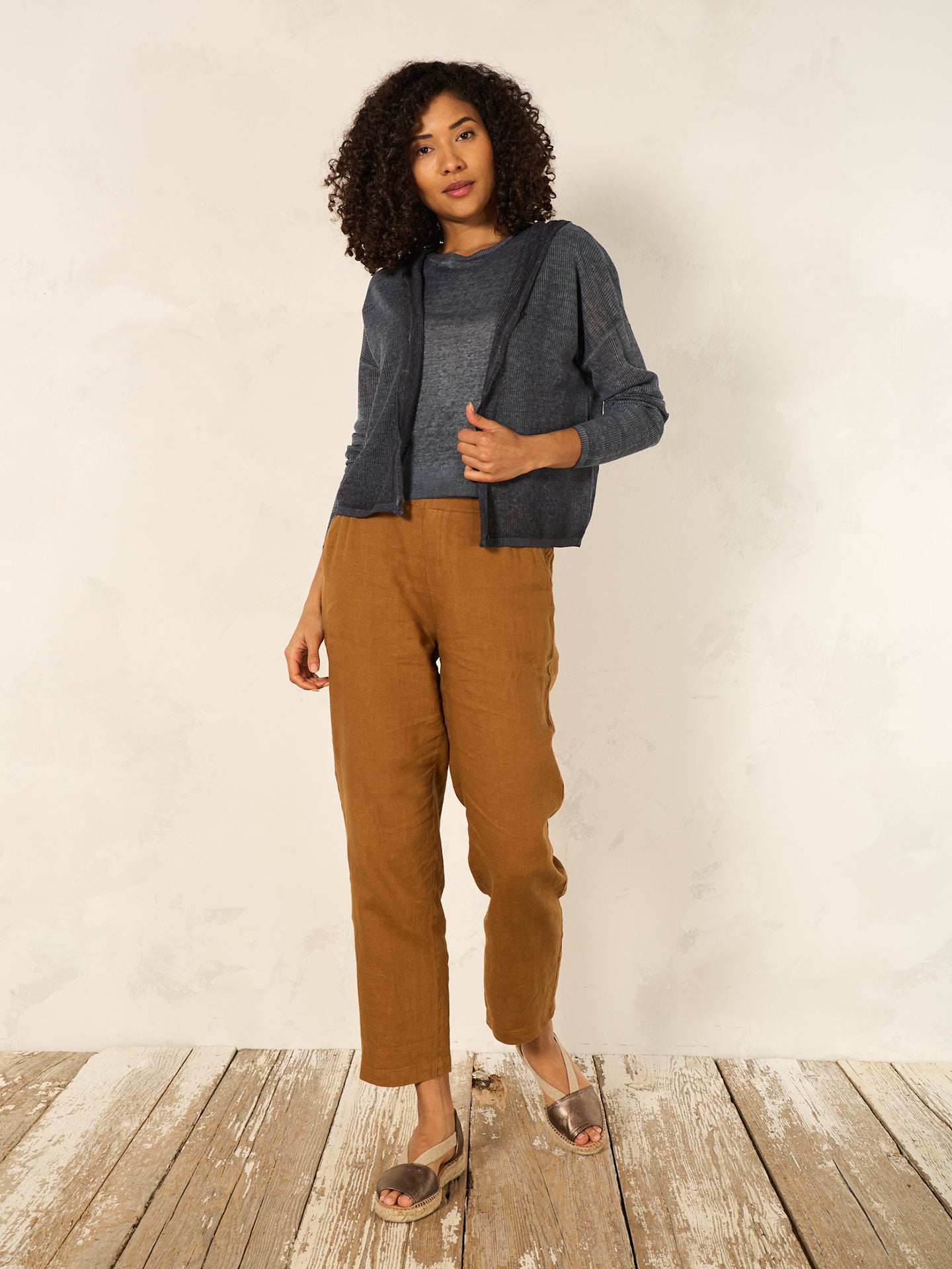 Leinenstrickjacke