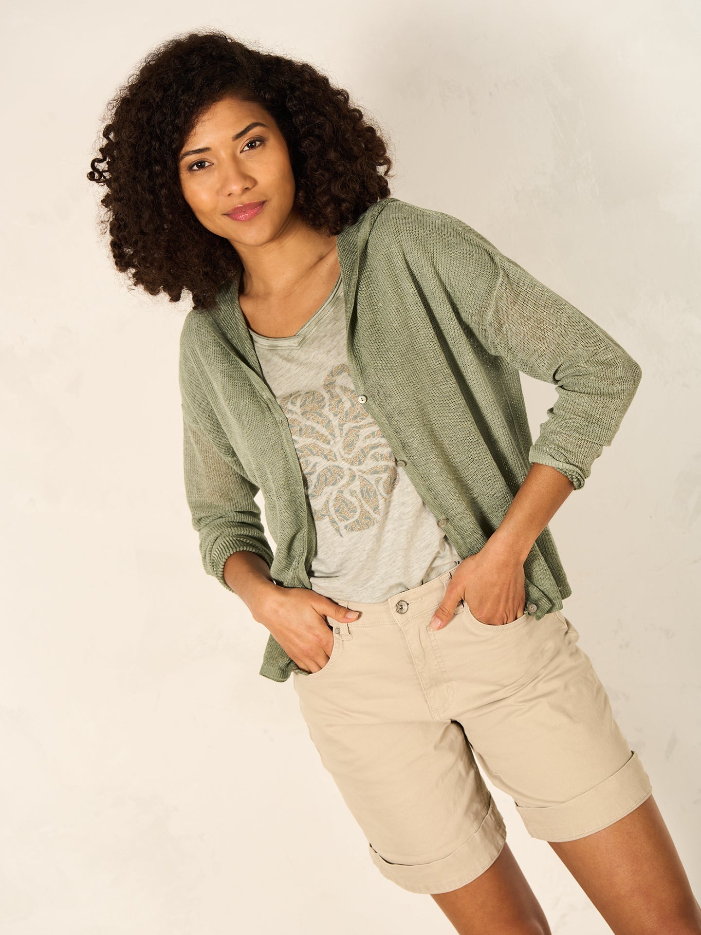 Leinenstrickjacke