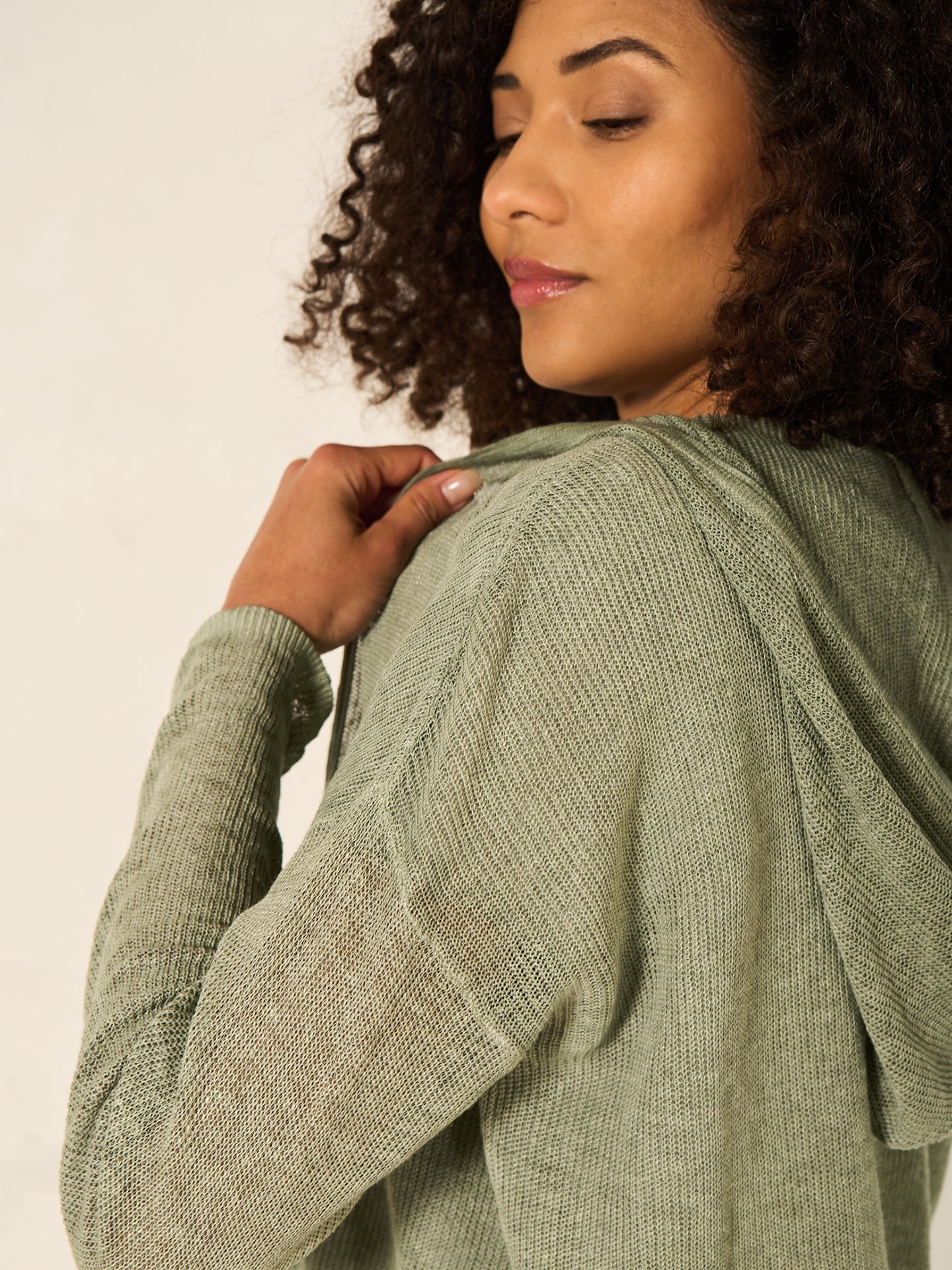 Leinenstrickjacke
