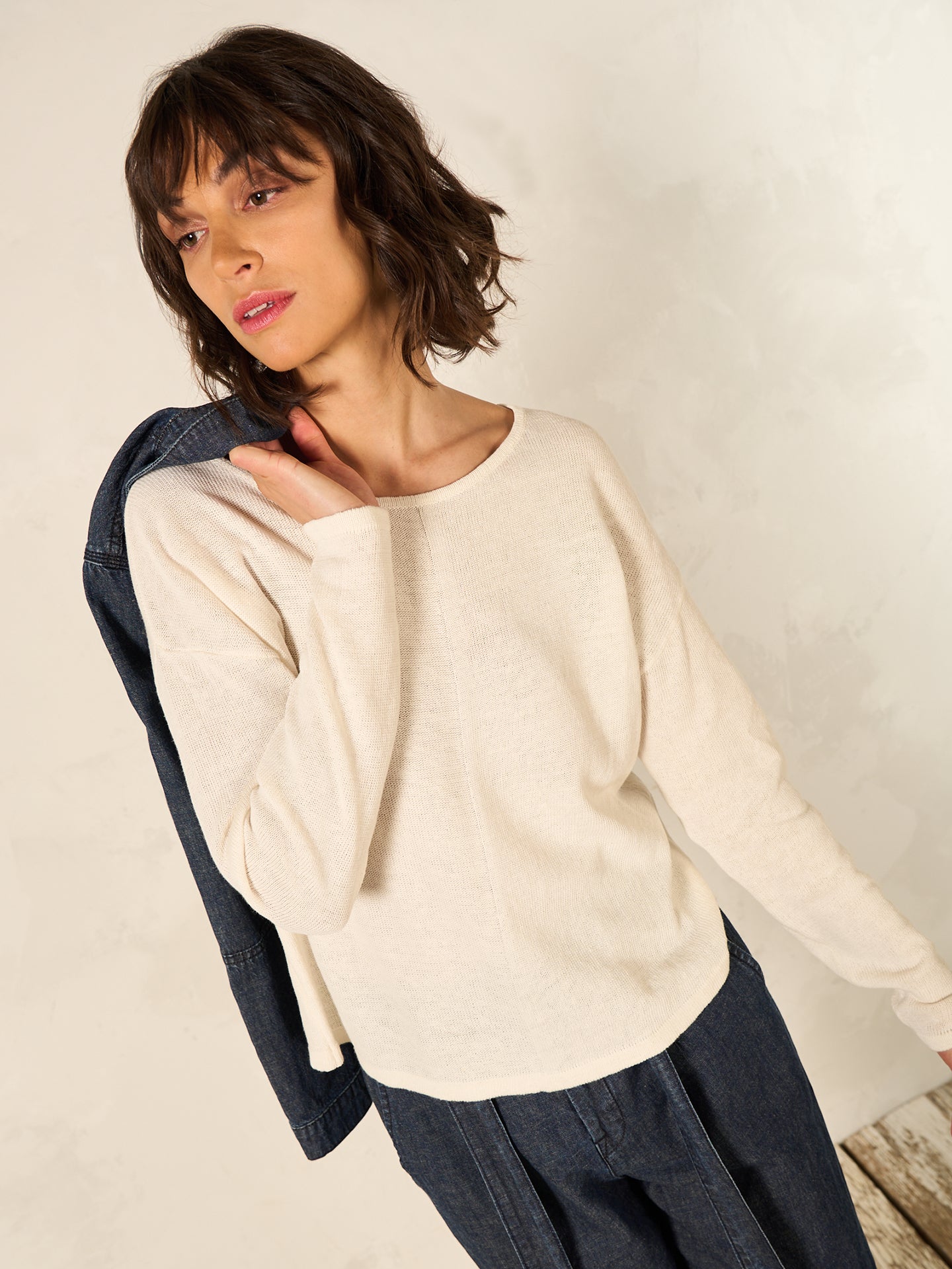 Maglione in maglia misto lino