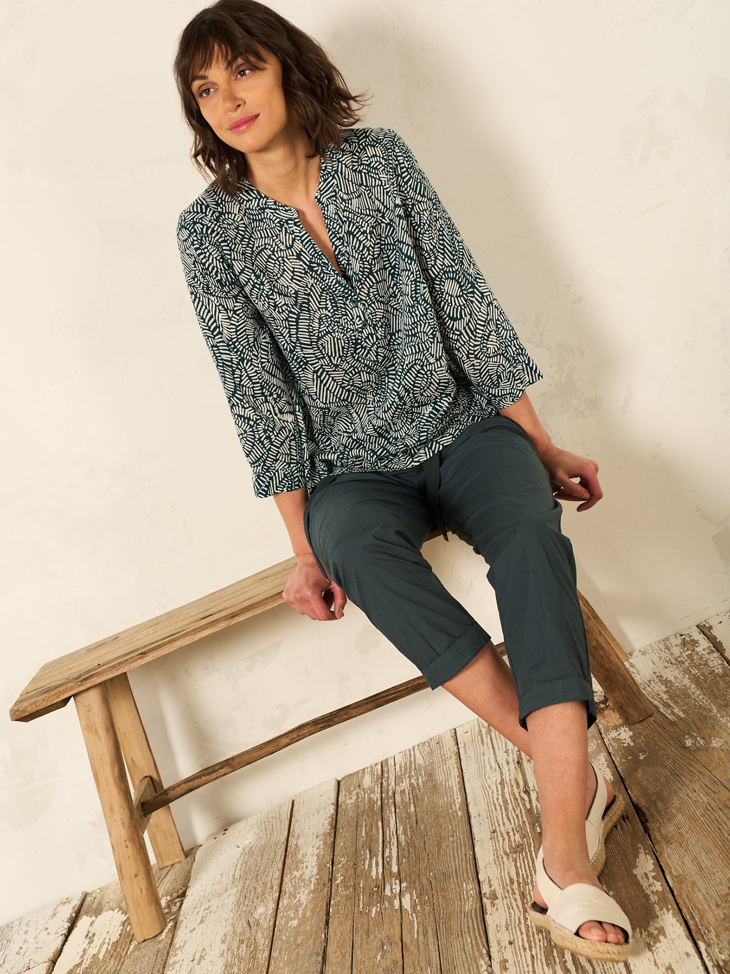 blouse à manches 3/4