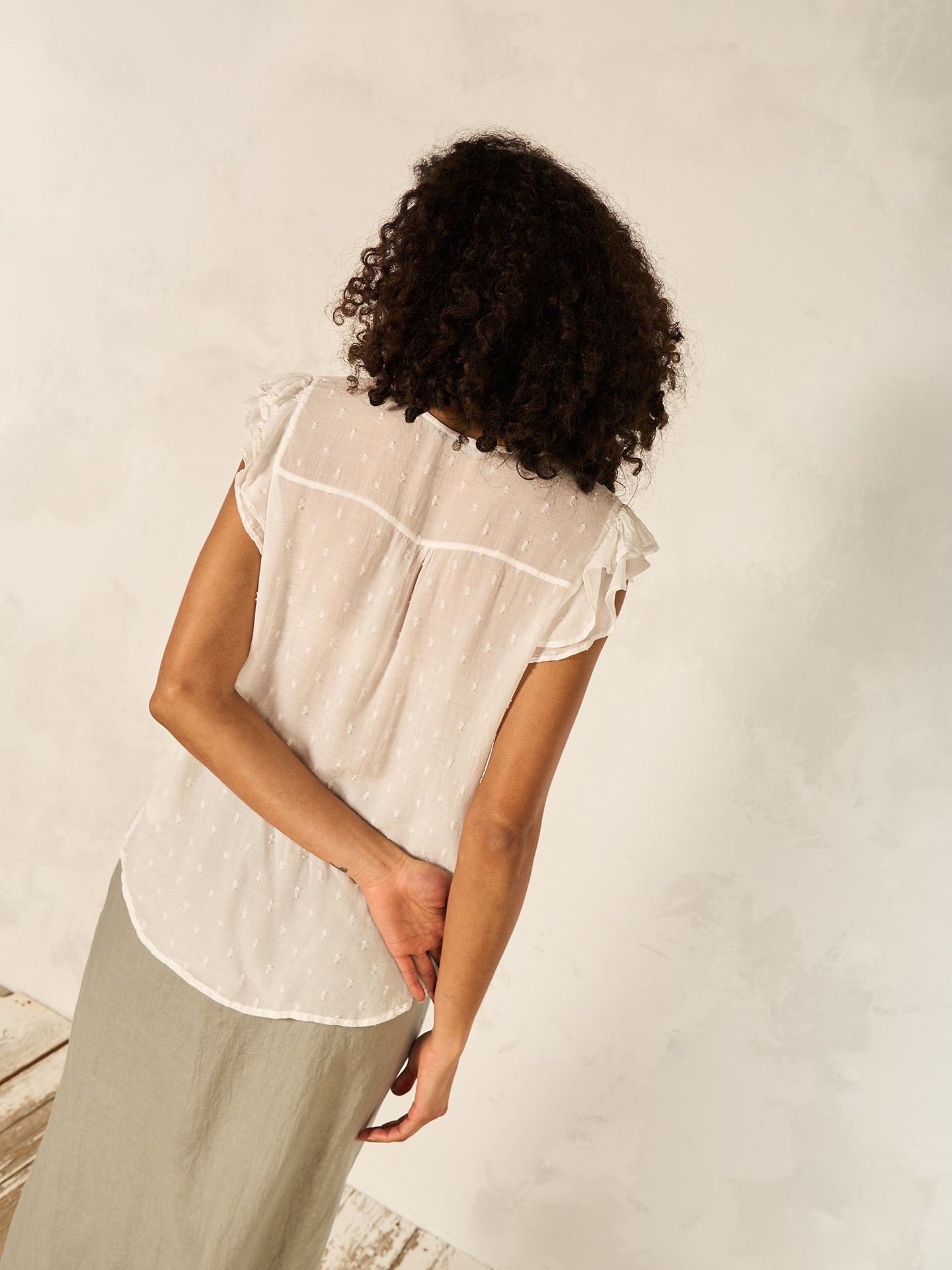 blouse avec détails à volants