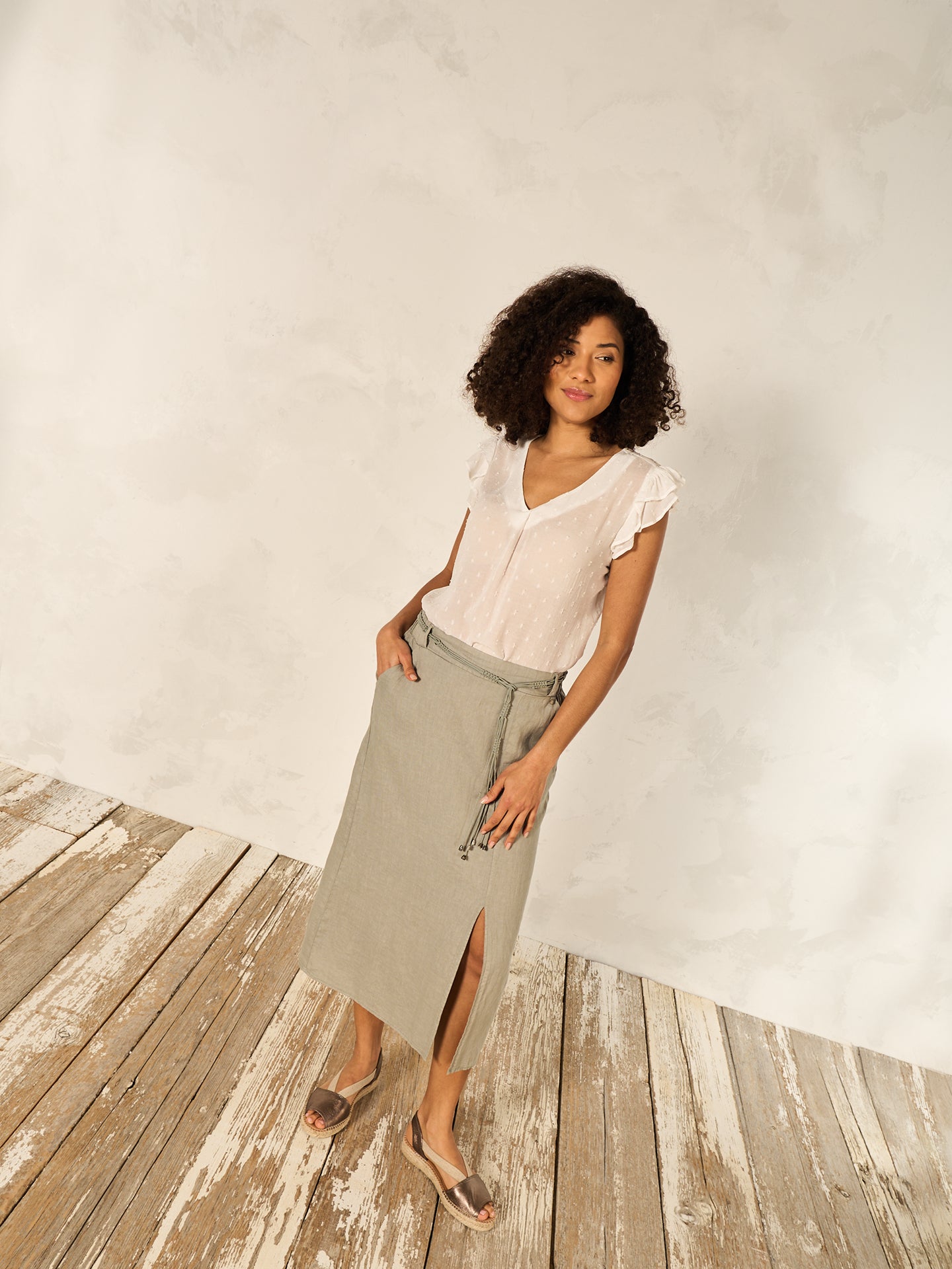 blouse avec détails à volants