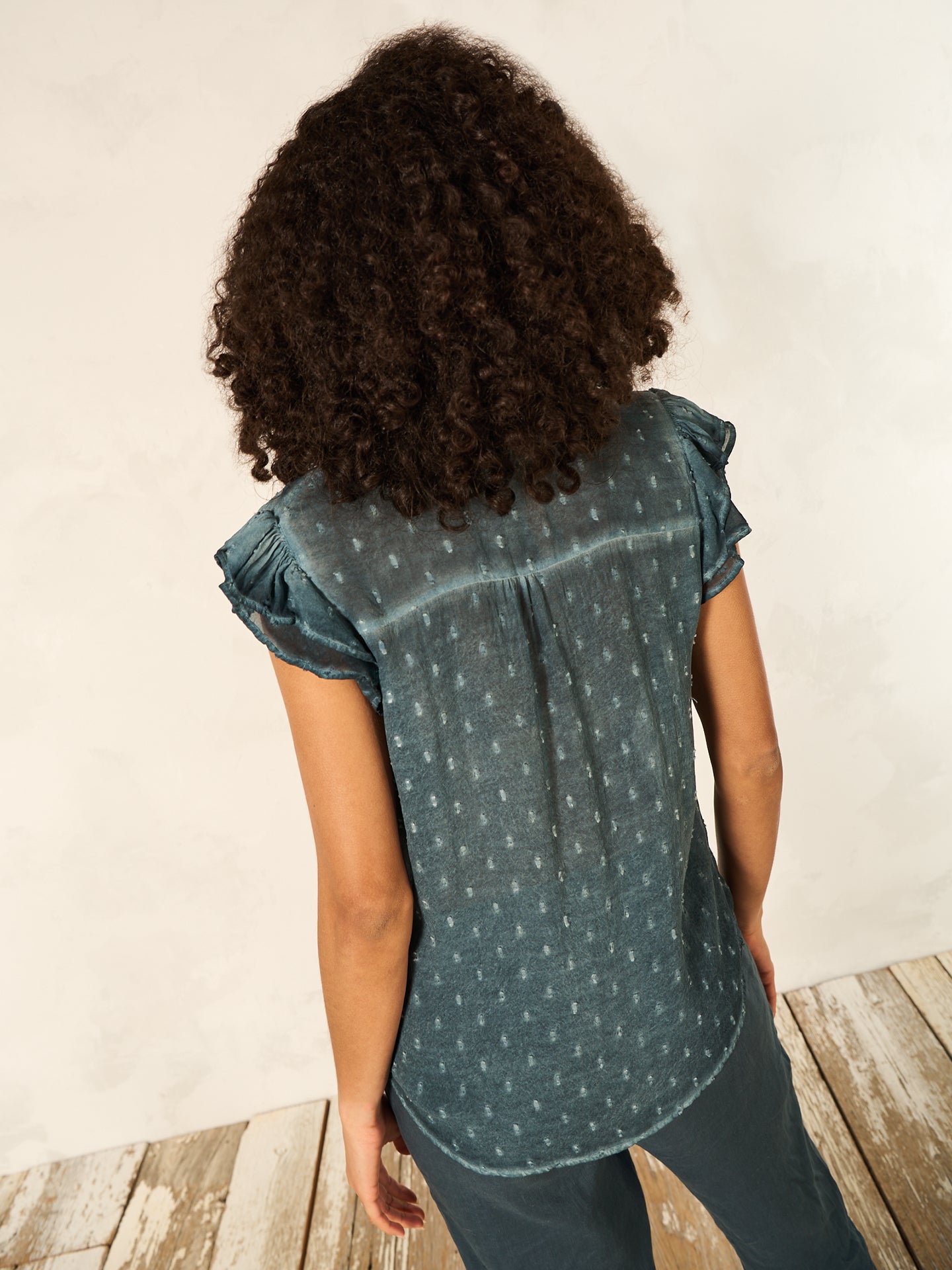 blouse avec détails à volants
