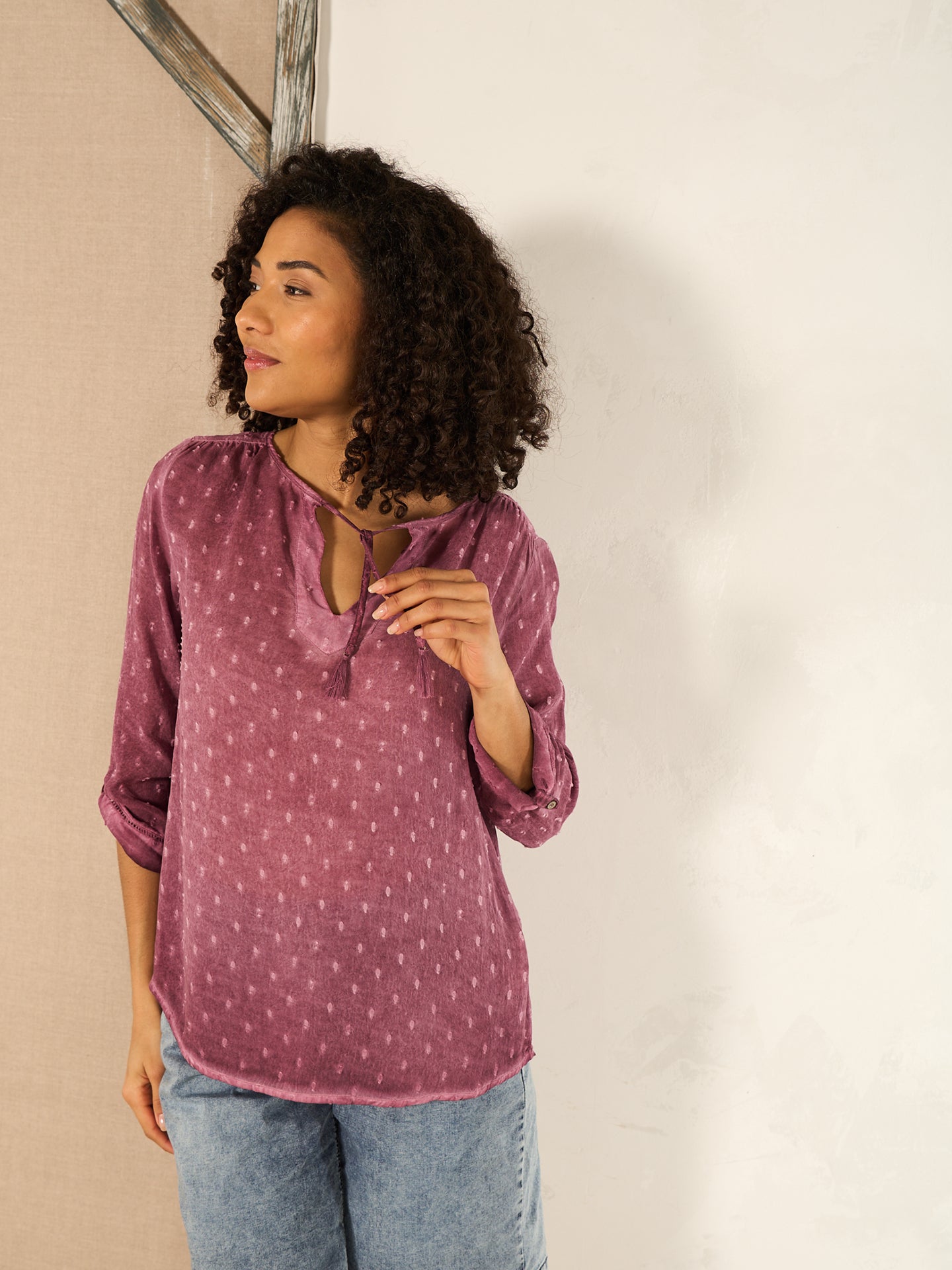 Blusa con maniche a 3/4
