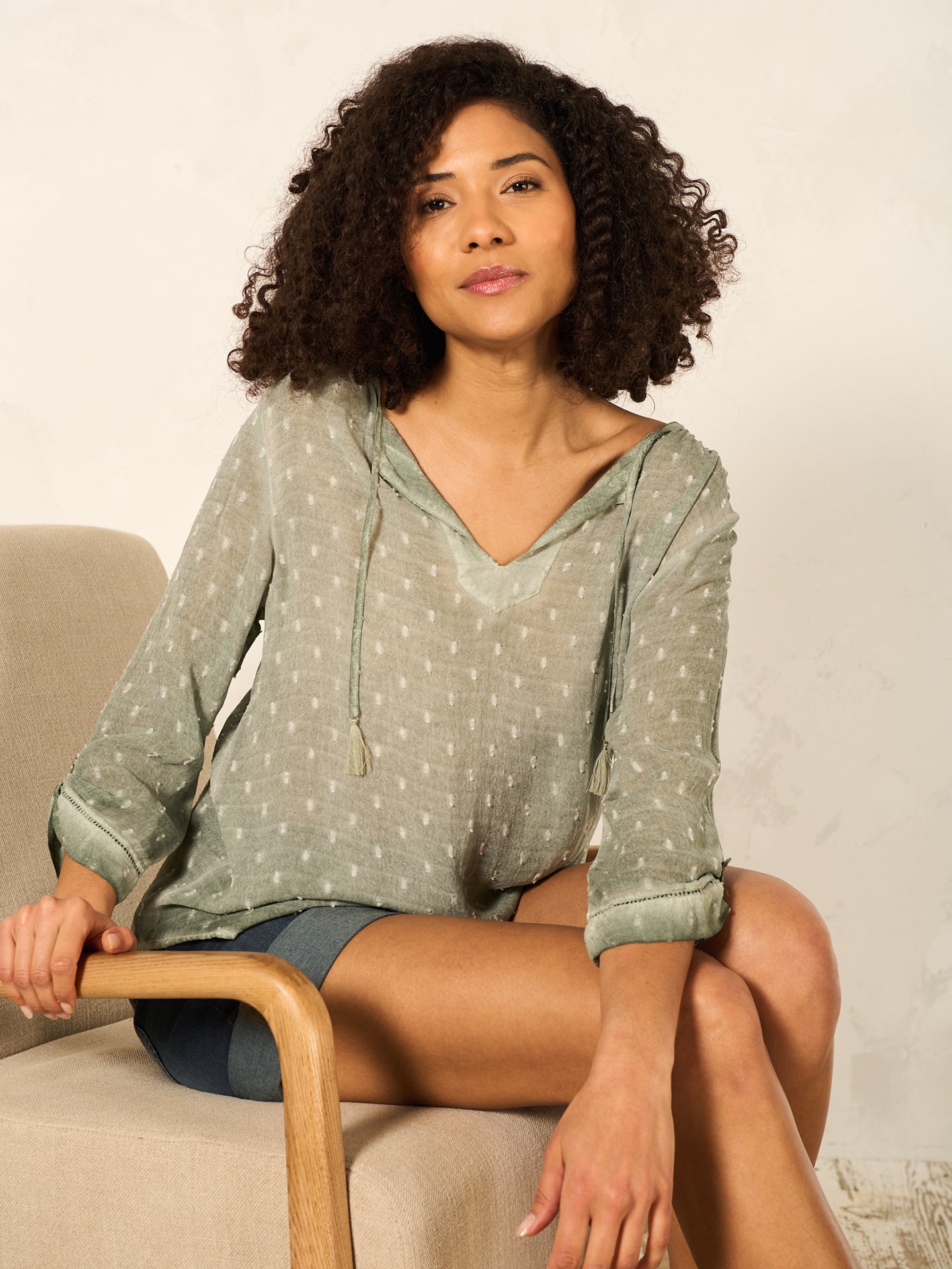 Blusa con maniche a 3/4
