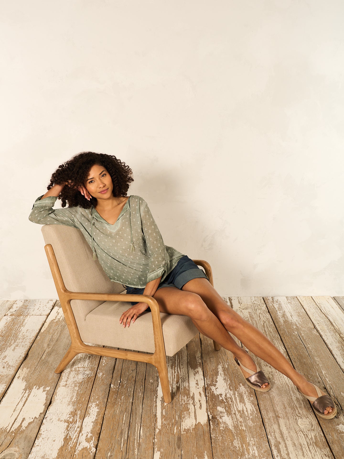 Blusa con maniche a 3/4