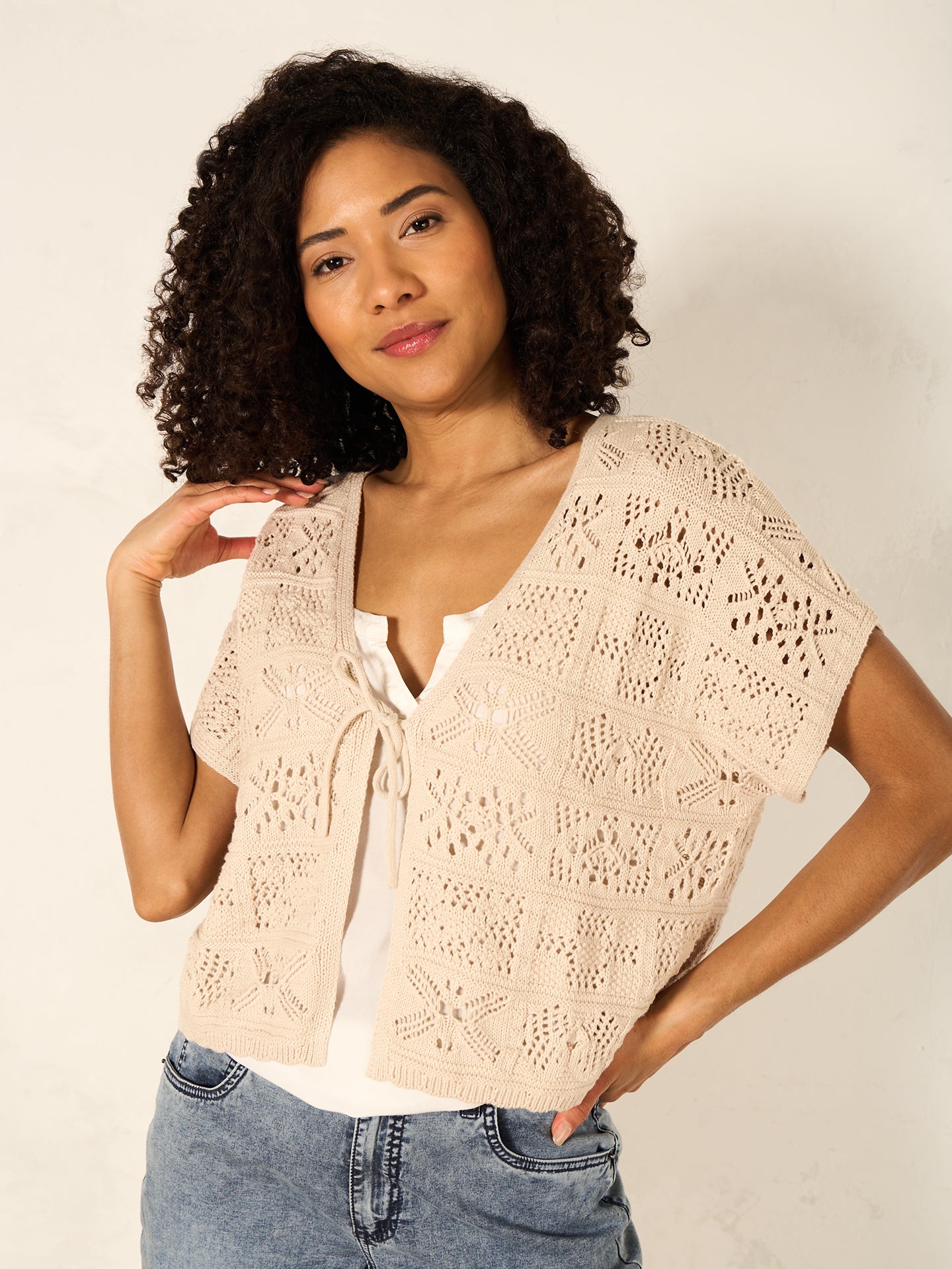 Strickjacke mit V-Ausschnitt
