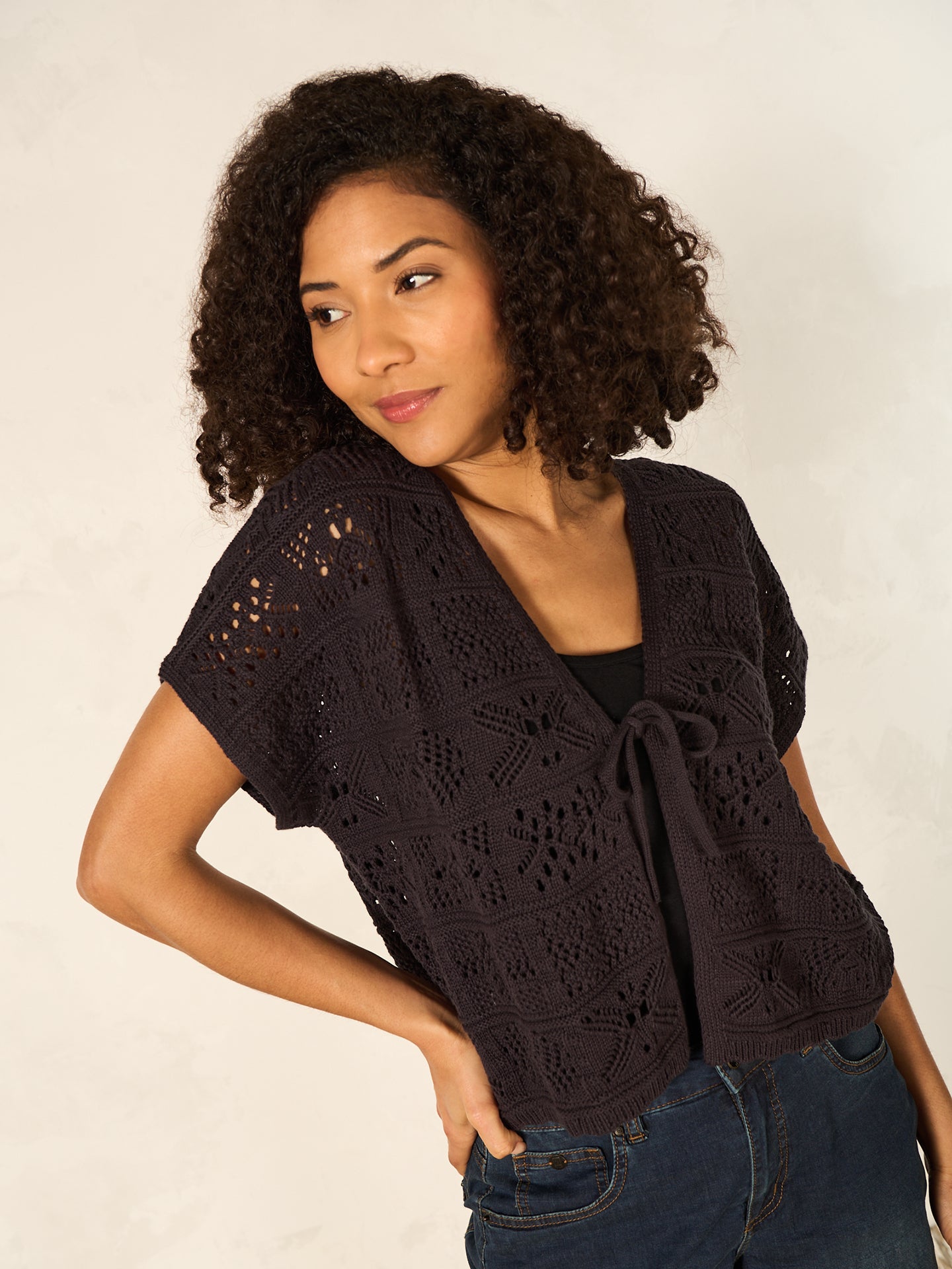 Strickjacke mit V-Ausschnitt
