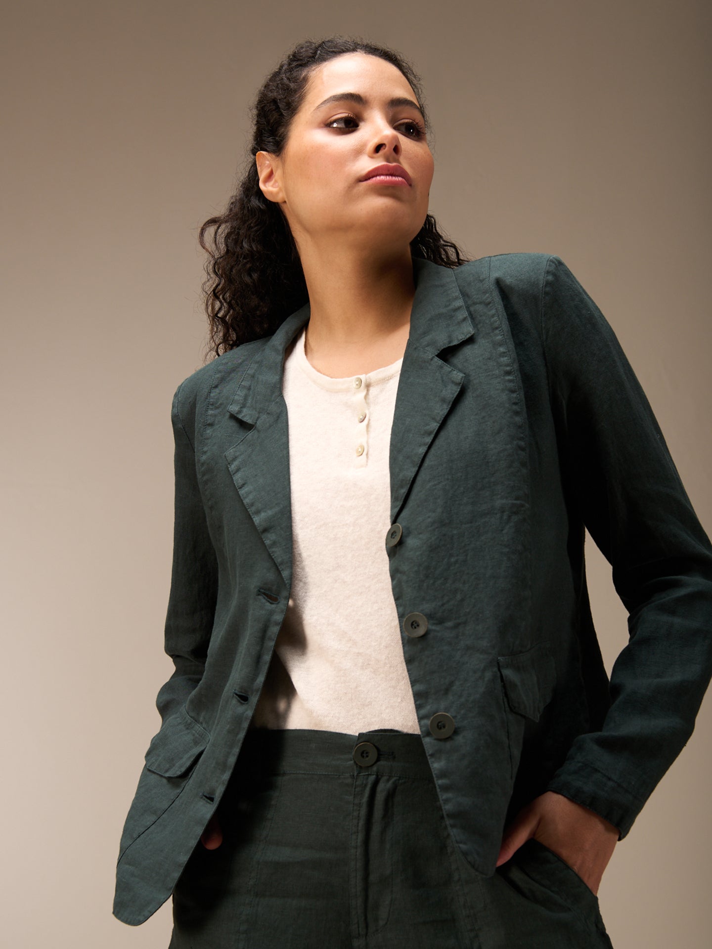 Blazer mit Leinen