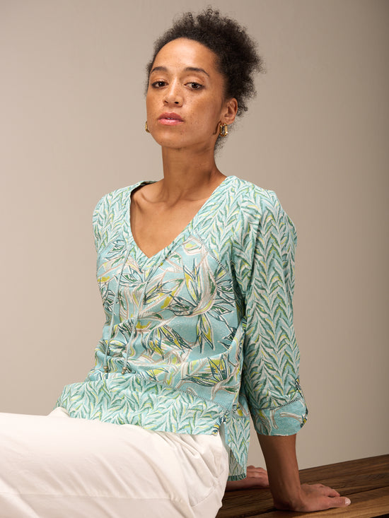Bluse mit V-Ausschnitt